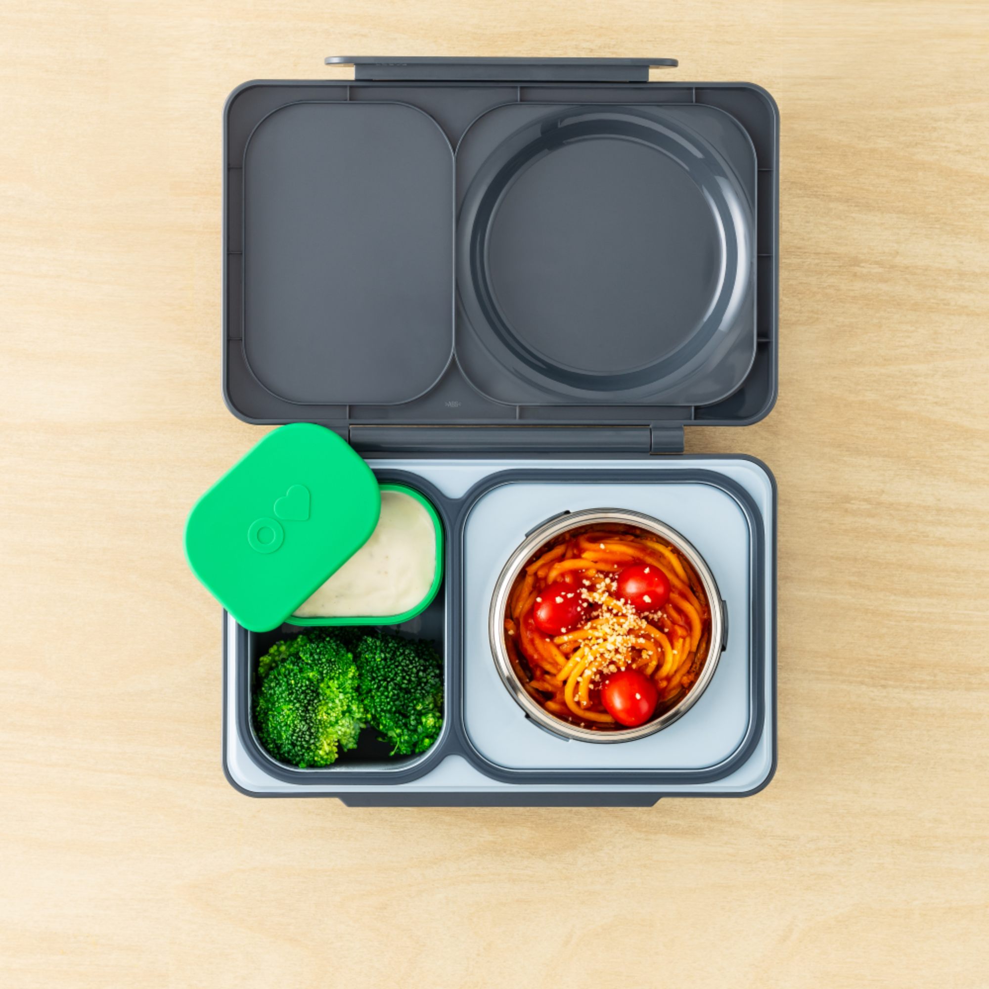 OmieBox UP Dip – 2 silikonowe pojemniczki, bez BPA, 100% szczelne, pasują do OmieBox UP, kolor: fioletowo-zielony