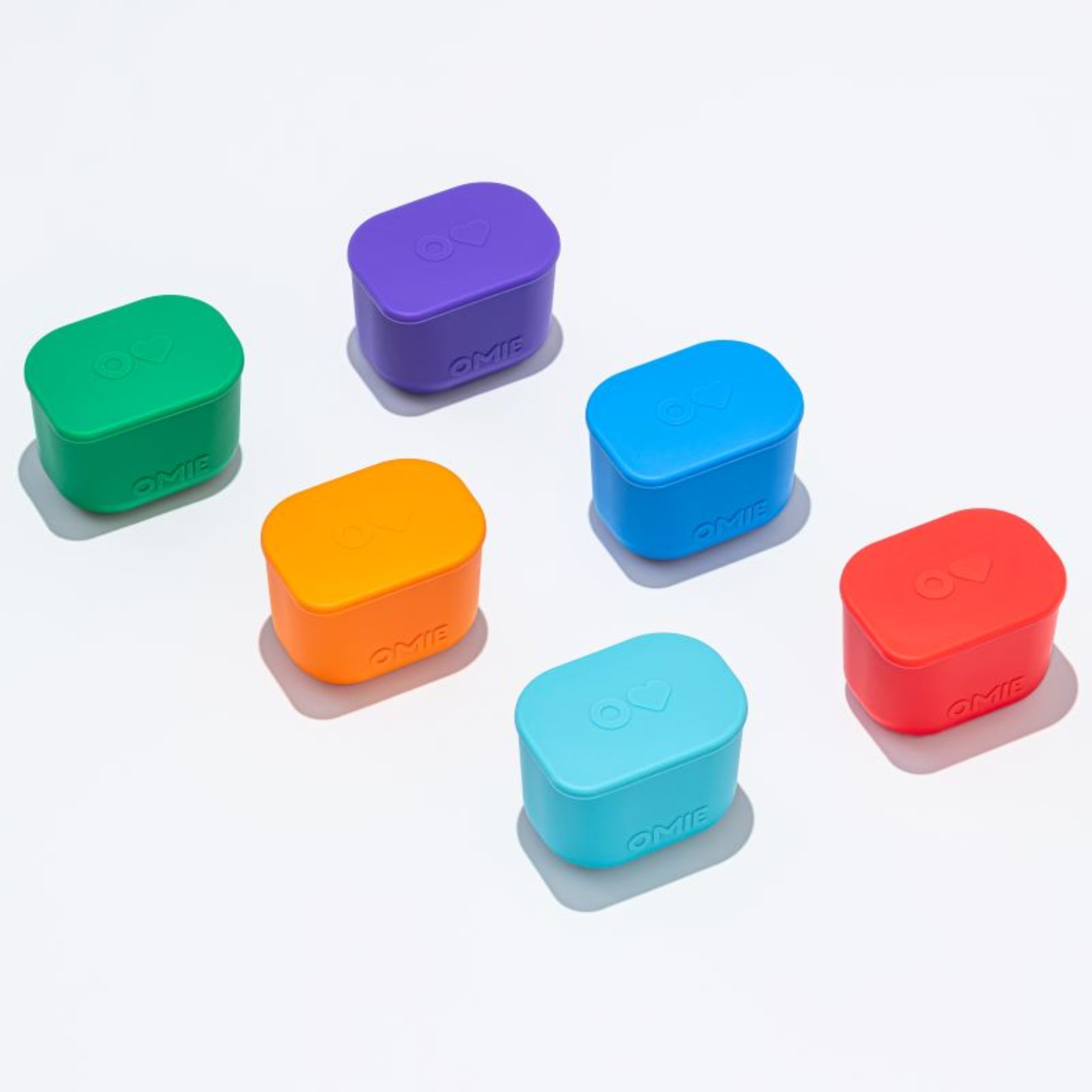 OmieBox UP Dip – 2 silikonowe pojemniczki, bez BPA, 100% szczelne, pasują do OmieBox UP, kolor: fioletowo-zielony