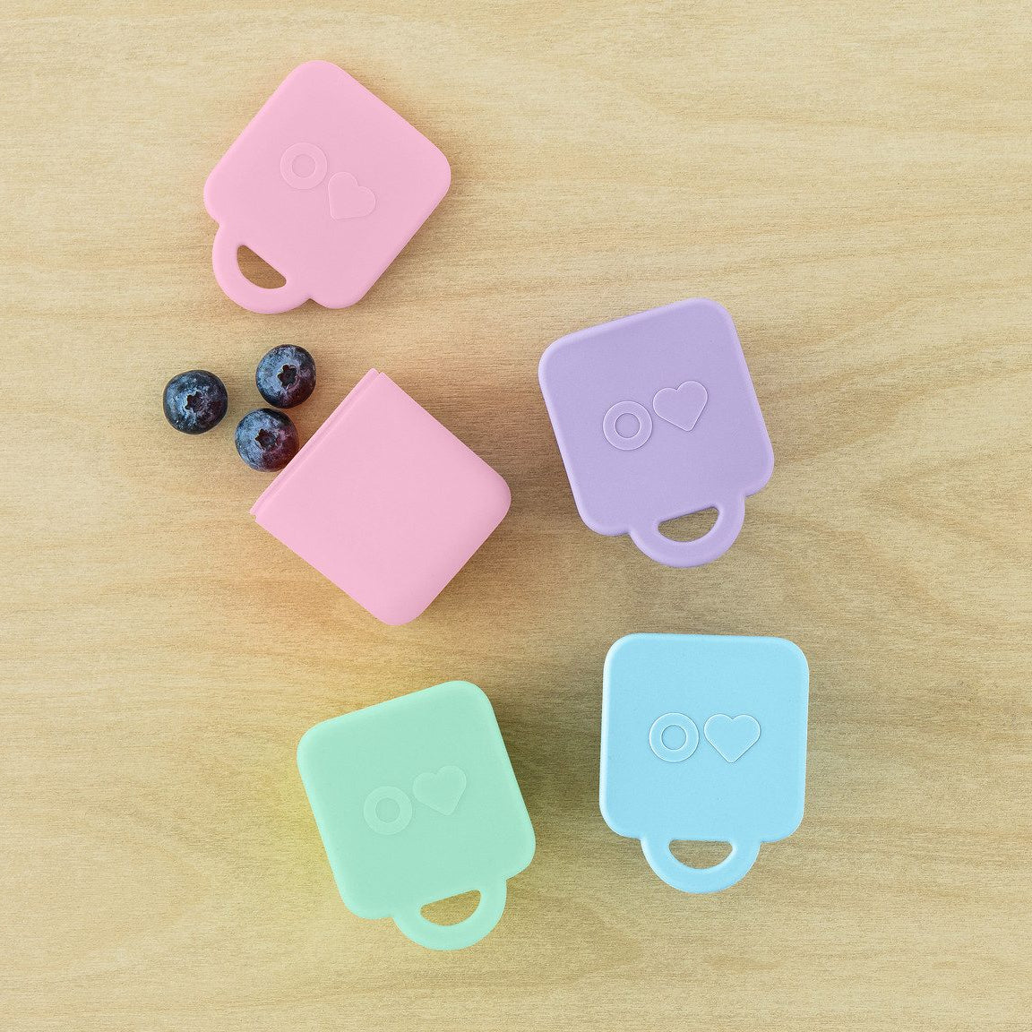 OmieDip – 2 silikonowe pojemniczki, bez BPA, 100% szczelne, pasują do OmieBox, kolor: fioletowo-różowy