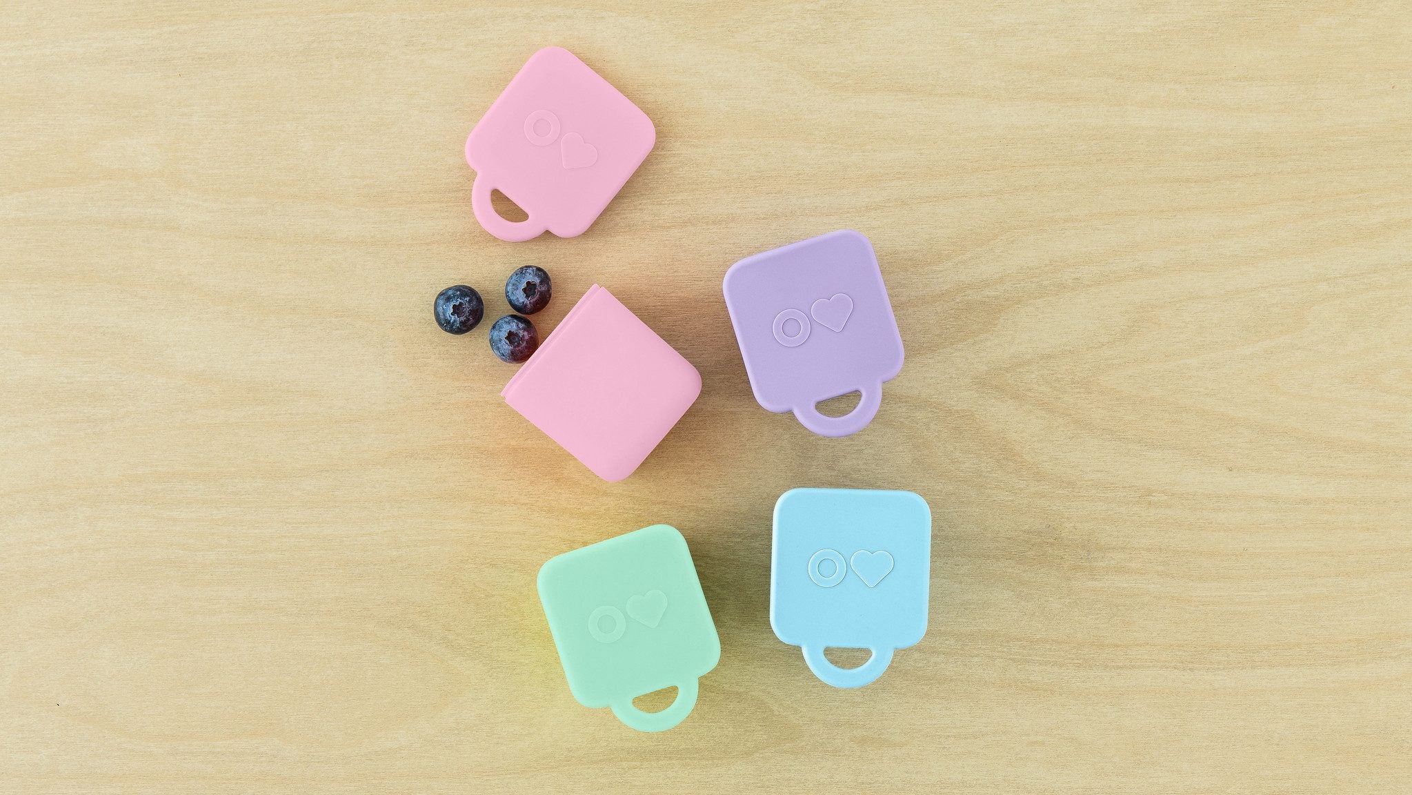 OmieDip – 2 silikonowe pojemniczki, bez BPA, 100% szczelne, pasują do OmieBox, kolor: fioletowo-różowy