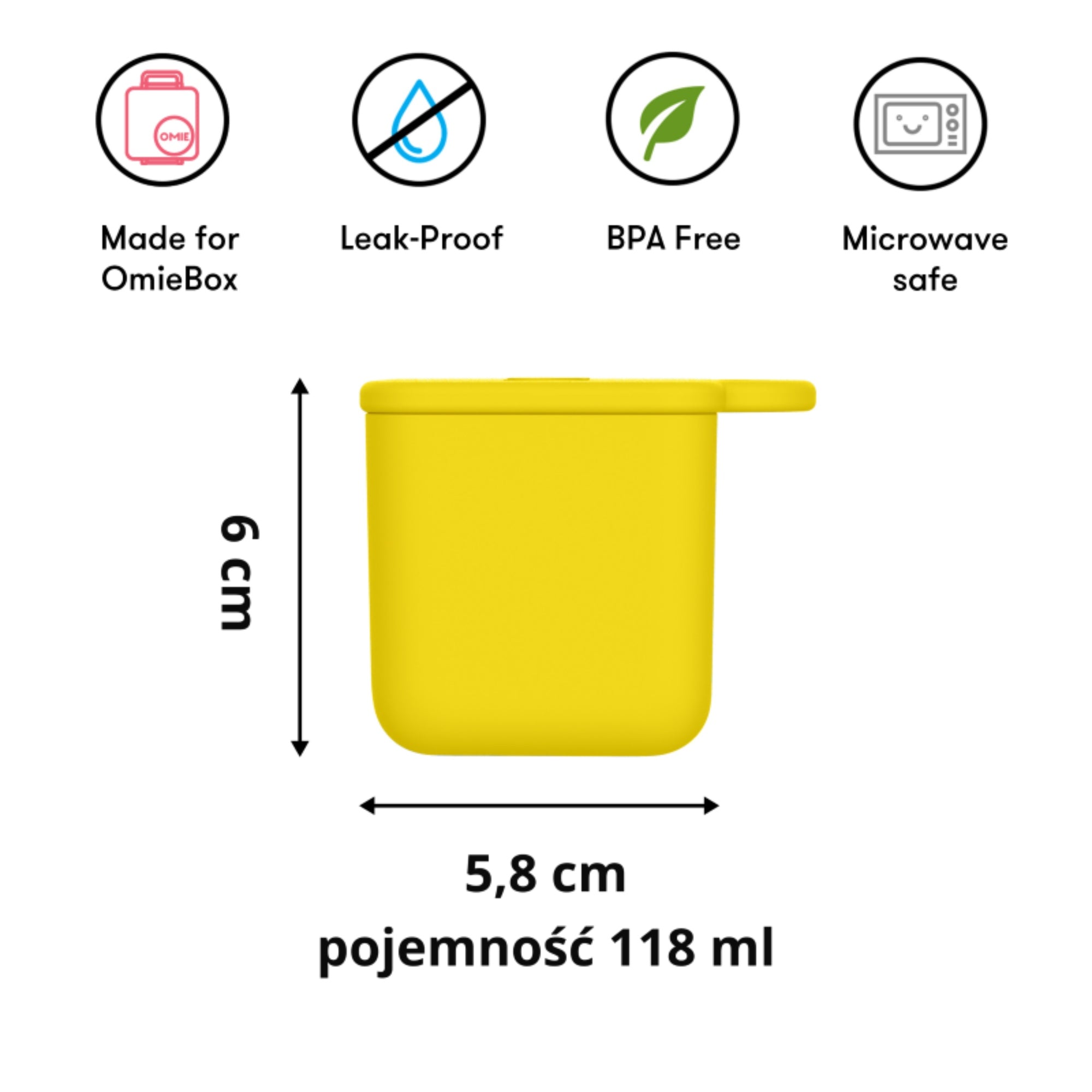 OmieDip – 2 silikonowe pojemniczki, bez BPA, 100% szczelne, pasują do OmieBox, kolor: fioletowo-pomarańczowy