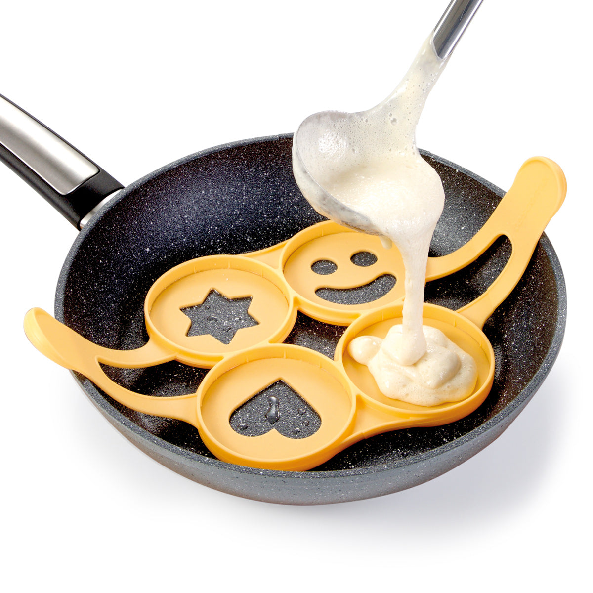 Silikonowa foremka PRESTO – 4 kształty, do naleśników i jajek, odporna na temperaturę