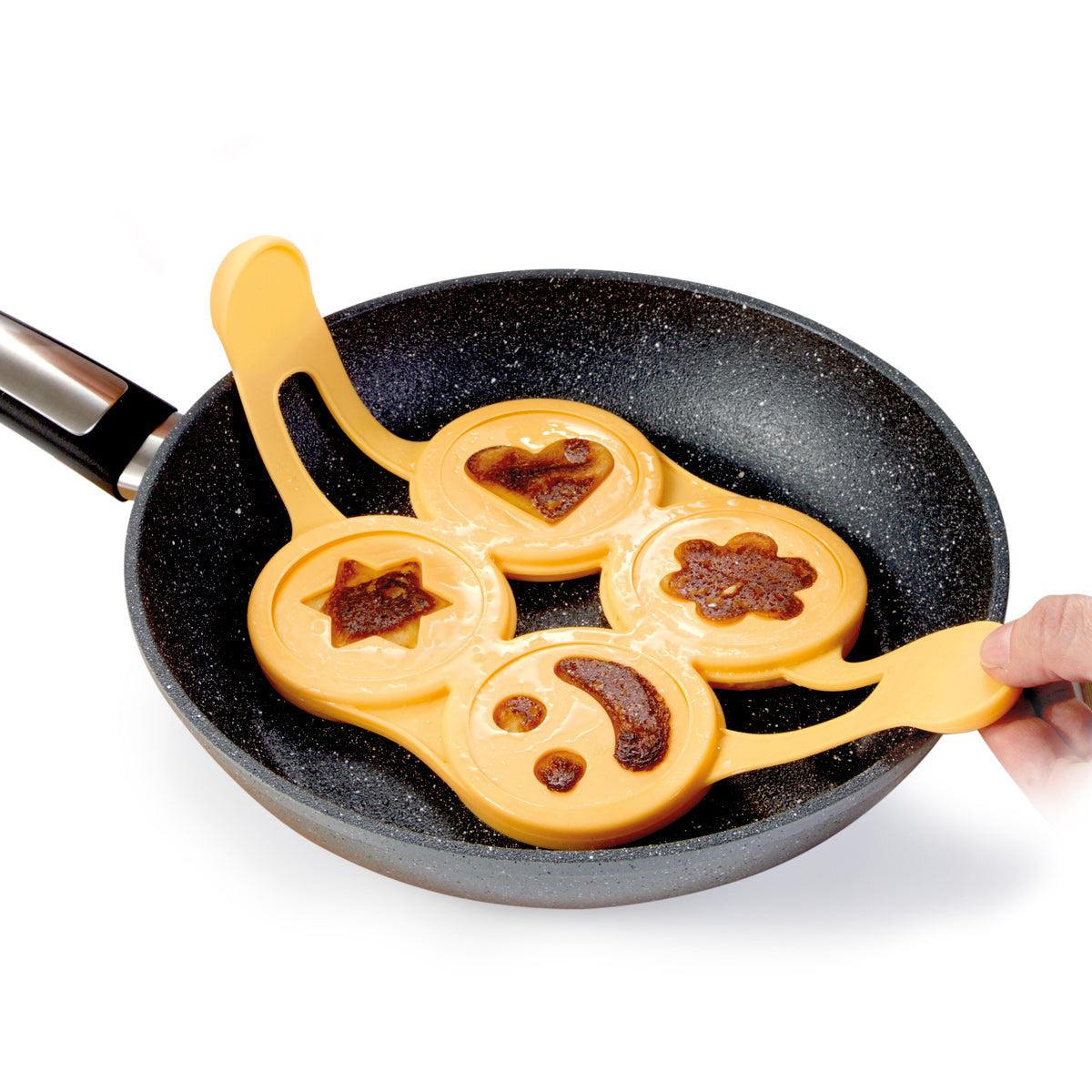 Silikonowa foremka PRESTO – 4 kształty, do naleśników i jajek, odporna na temperaturę