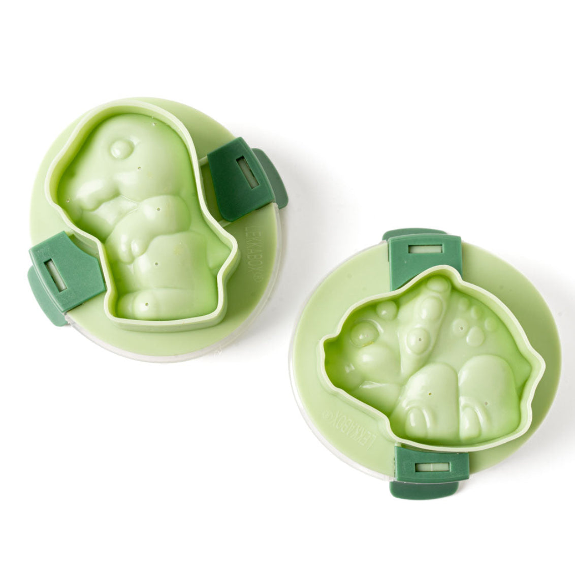 Foremki Lekkabox do jajek – zestaw 2 form w kształcie dinozaurów, łatwe w użyciu, bez BPA, idealne do lunchboxów i kreatywnych śniadań