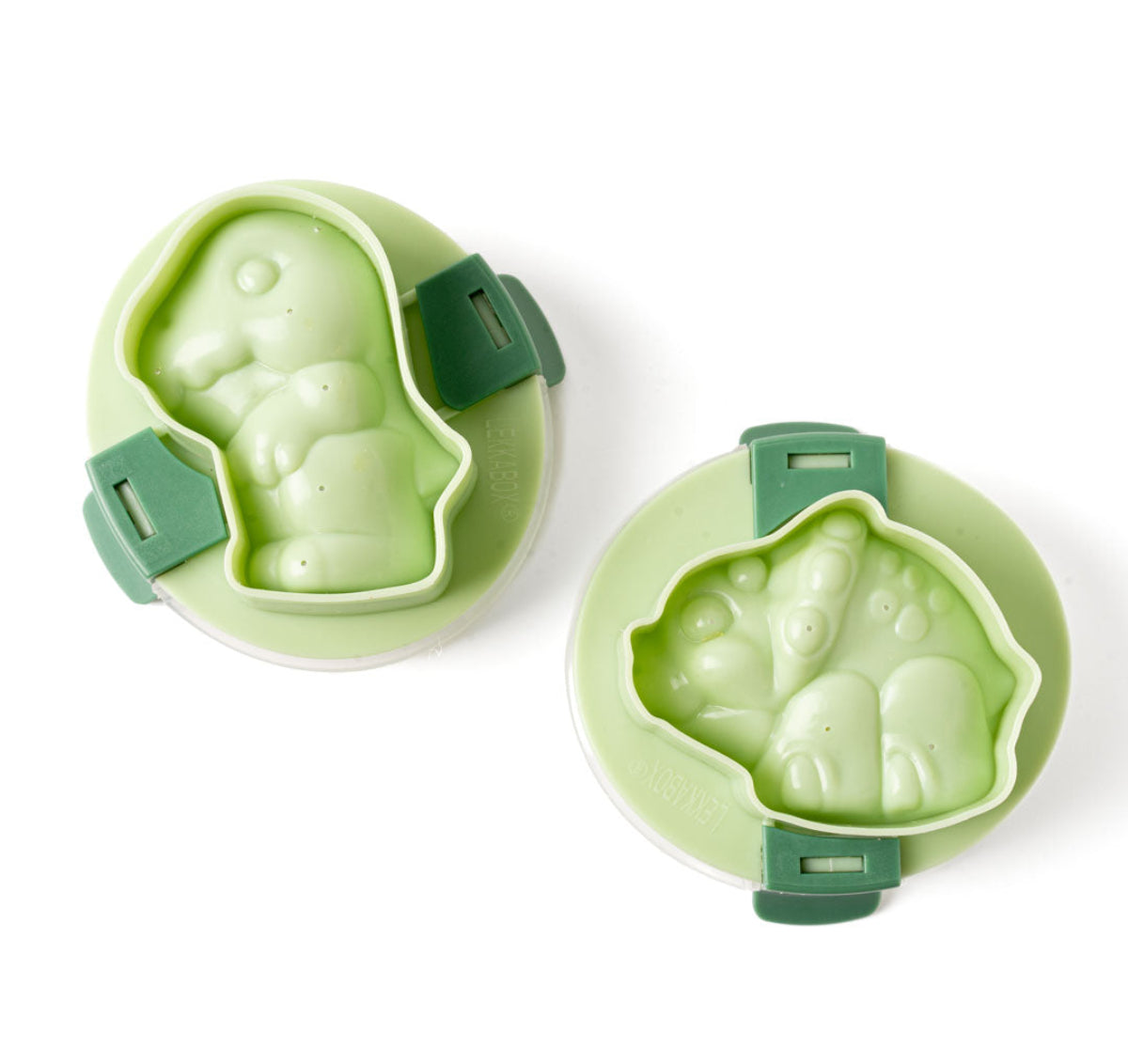 Foremki Lekkabox do jajek – zestaw 2 form w kształcie dinozaurów, łatwe w użyciu, bez BPA, idealne do lunchboxów i kreatywnych śniadań