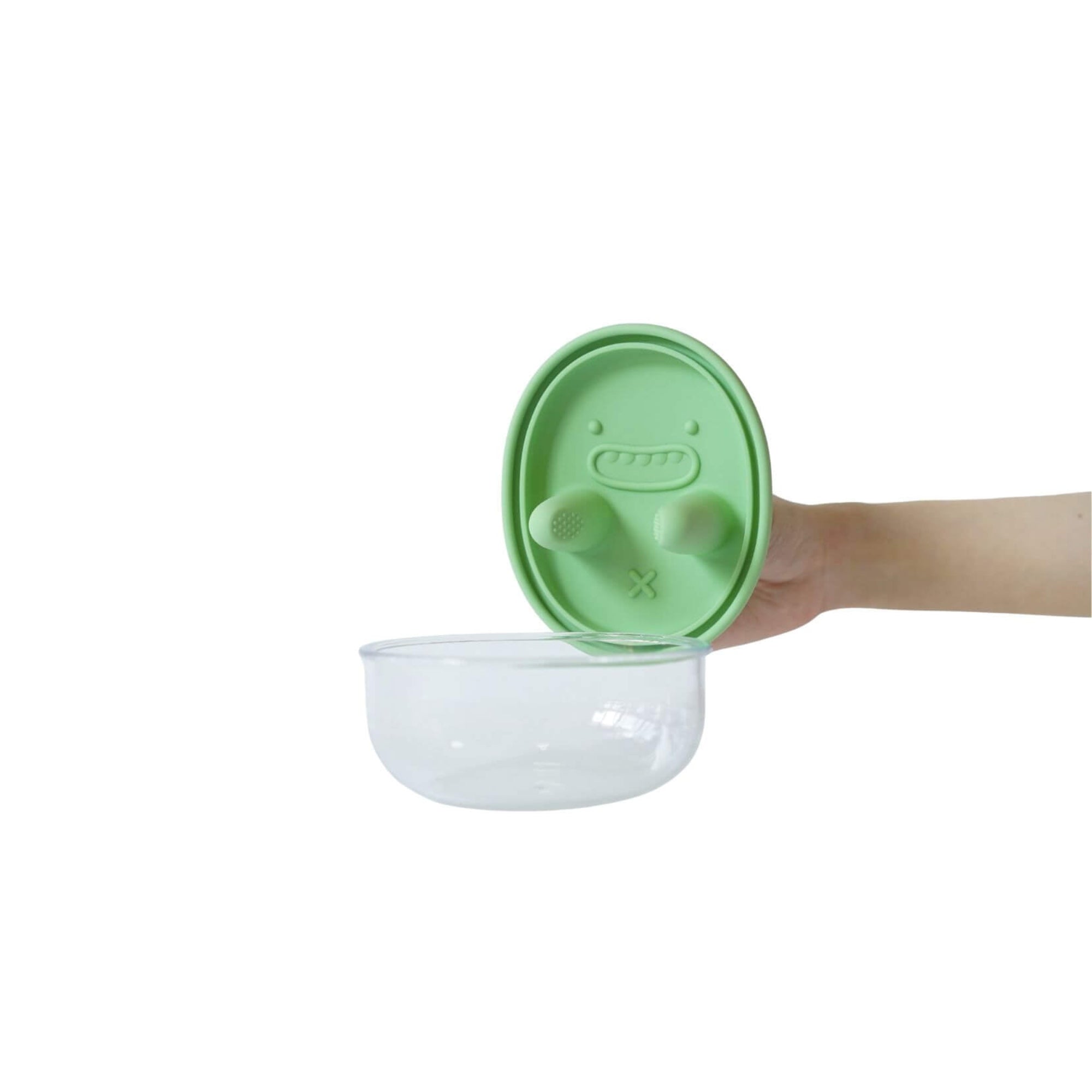 Higieniczna miseczka Monchi miętowa – podjadanie bez dotykania jedzenia