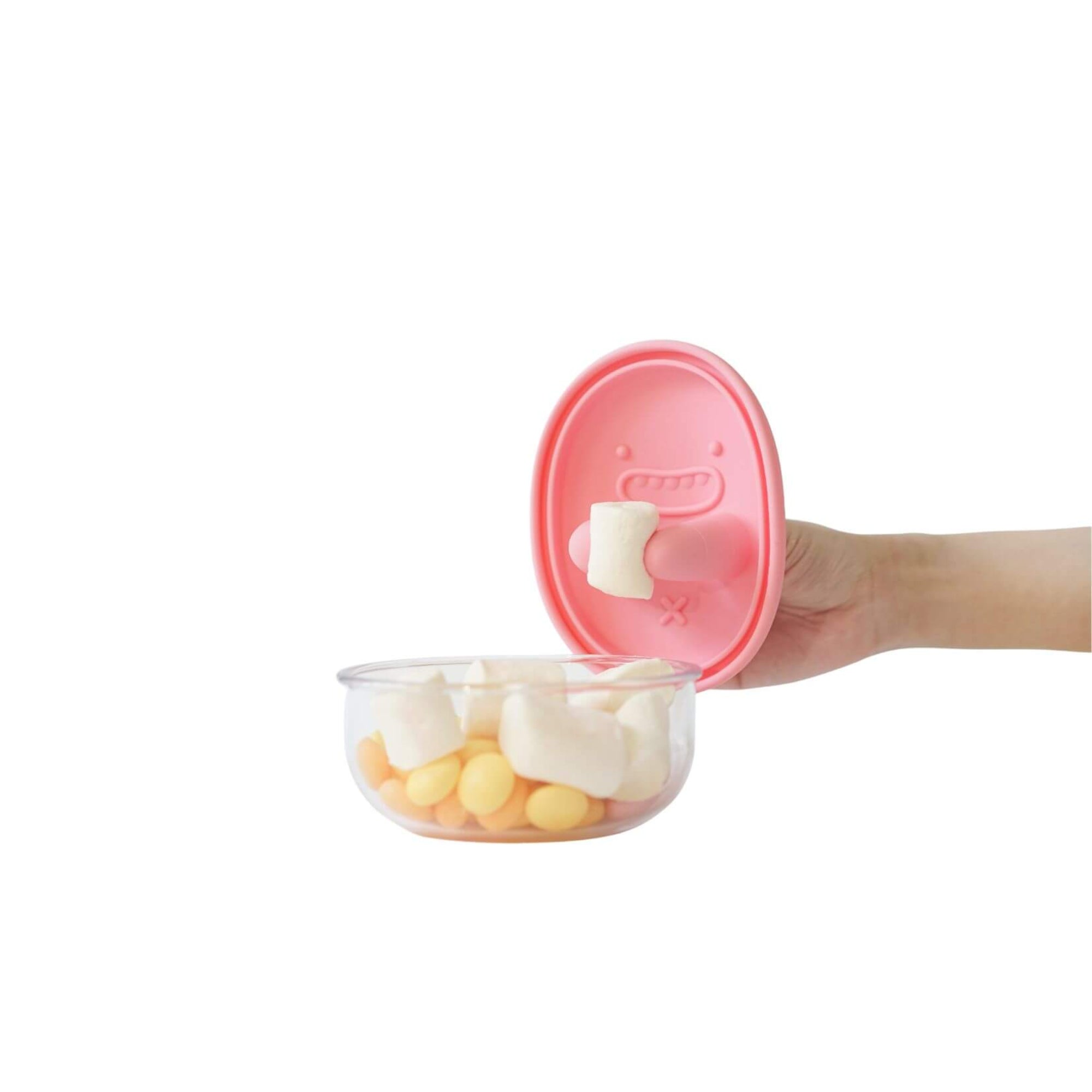 Monchi Finger Snack Bowl innowacyjny pojemnik na przekąski Peony Pink
