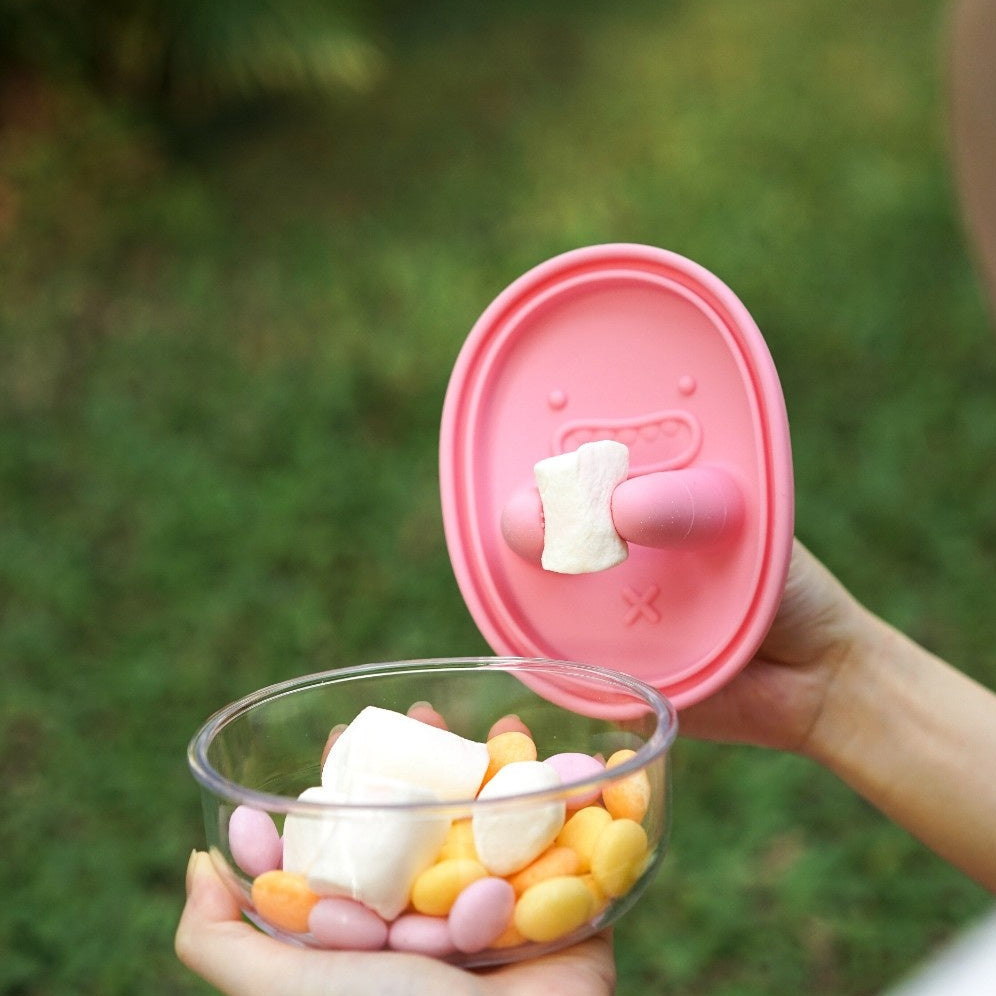 Monchi Finger Snack Bowl różowy – miseczka do chipsów na palce
