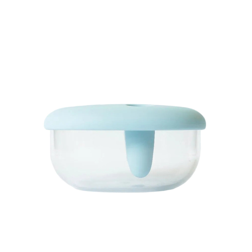 Jasnoniebieski pojemnik Monchi Finger Snack Bowl z uchwytem na palec