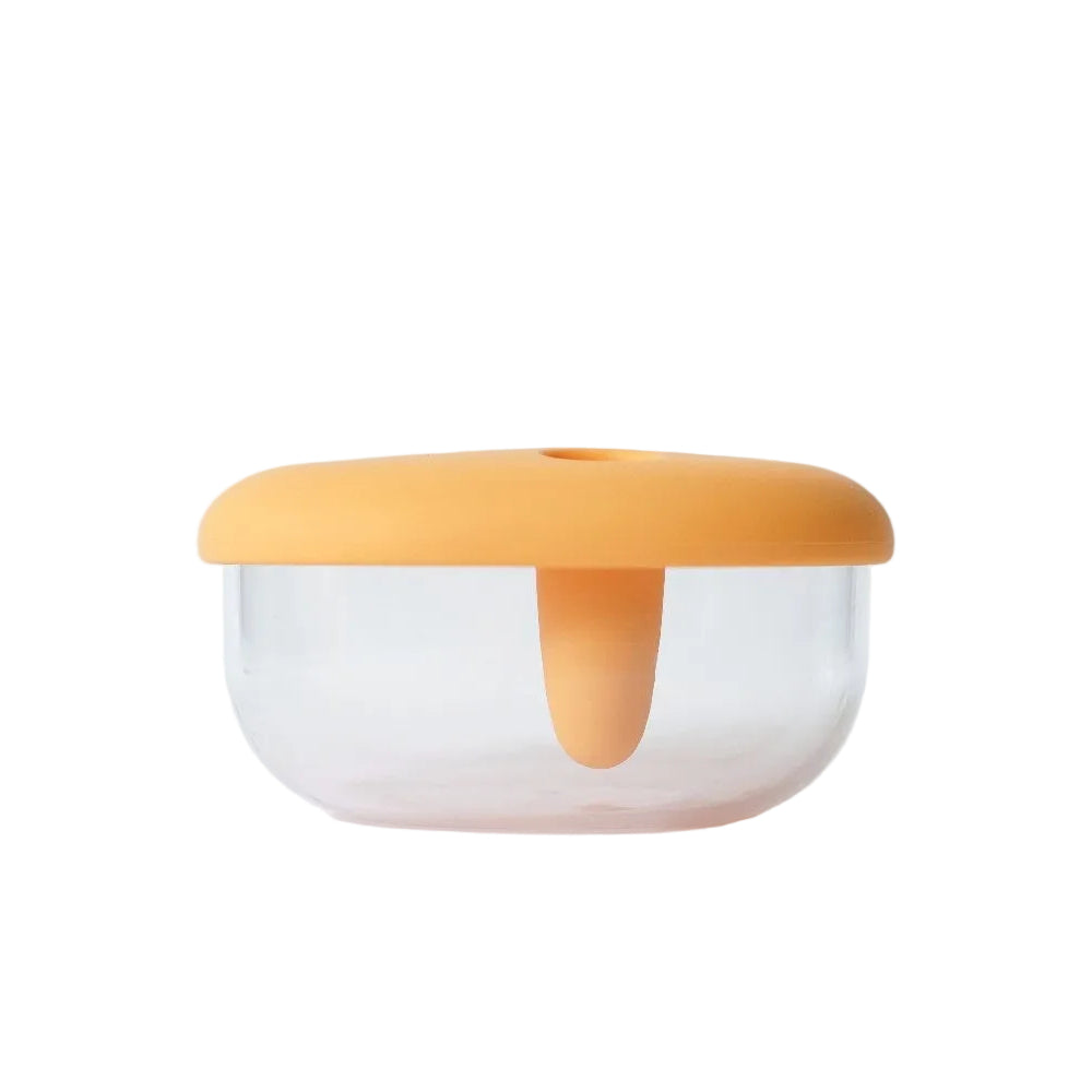 Pomarańczowy pojemnik Monchi Finger Snack Bowl z uchwytem na palec