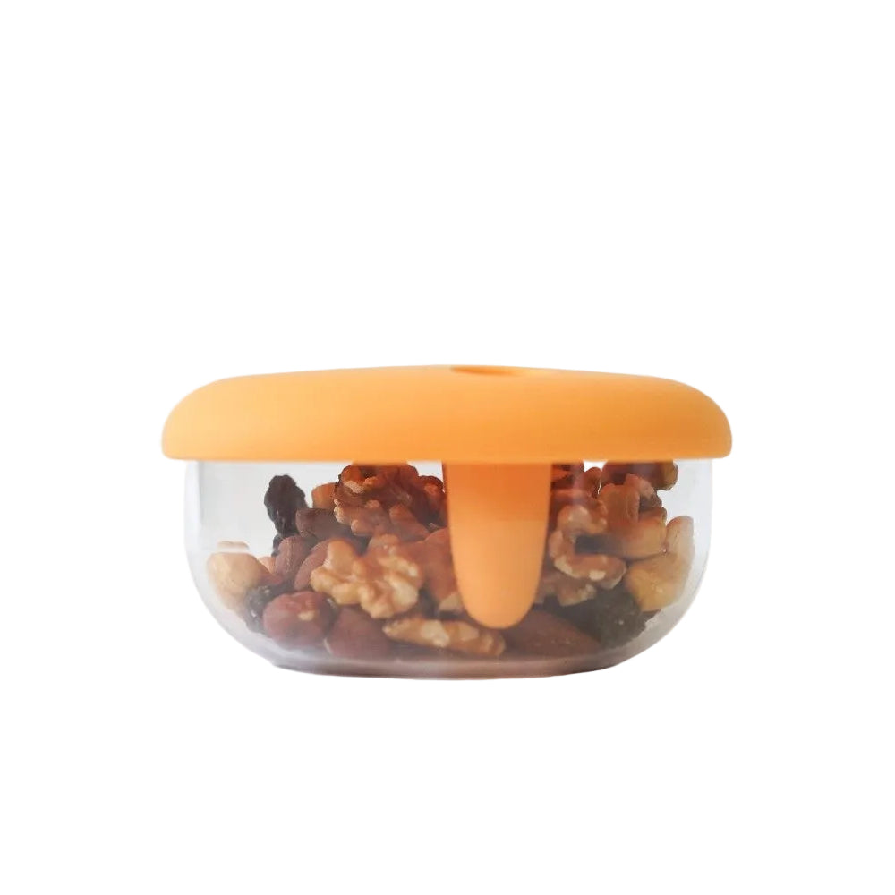 Silikonowy pojemnik Monchi Finger Snack Bowl Tangerine Orange do chipsów i orzeszków