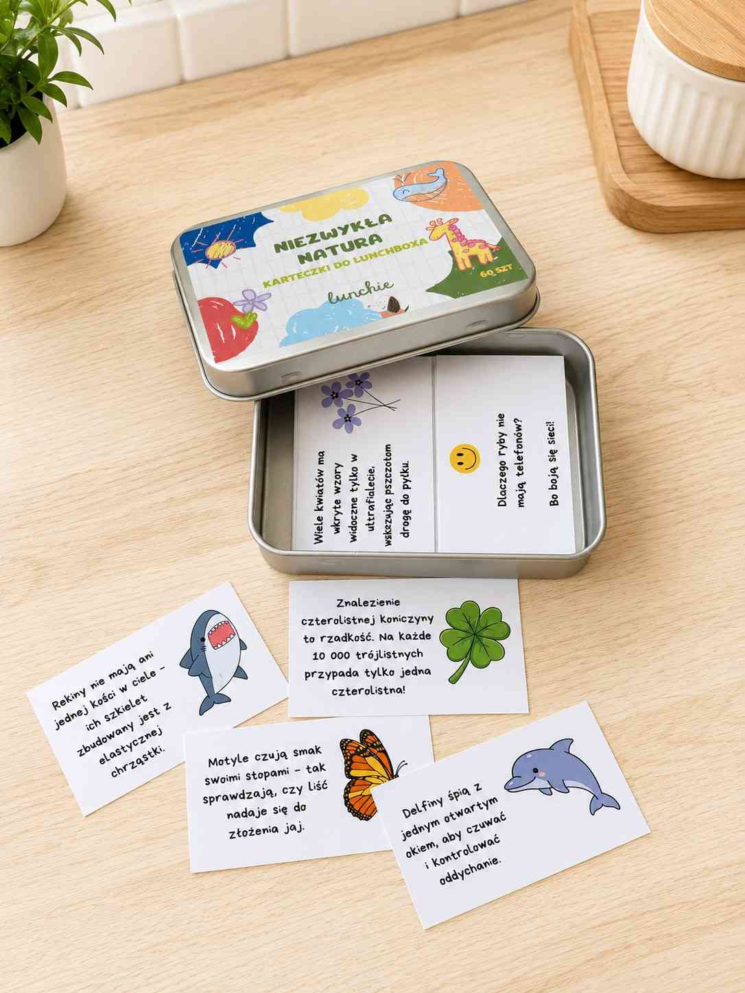 Edukacyjne karteczki do śniadaniówki z faktami o przyrodzie Lunchie Niezwykła Natura