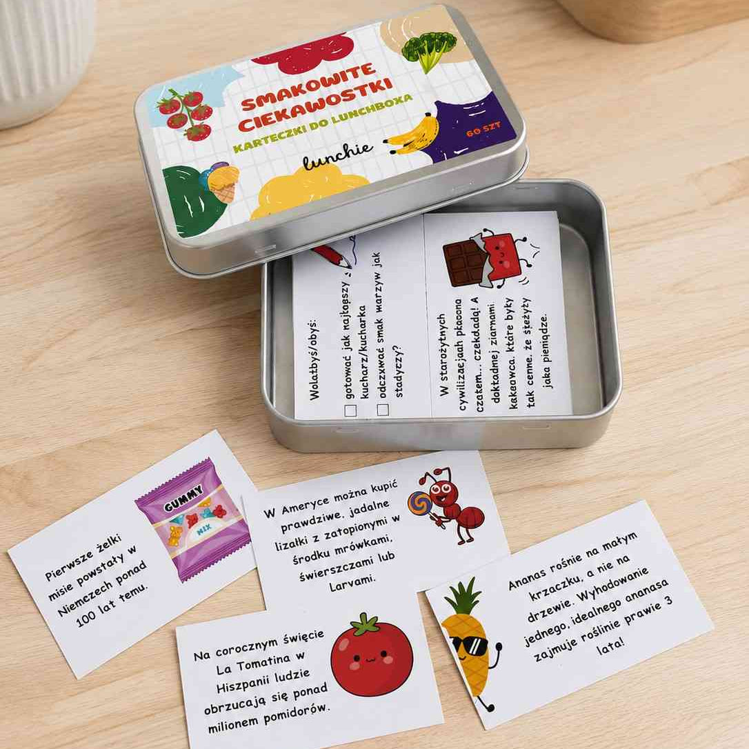 Lunchie Smakowite Ciekawostki – karteczki z wiedzą o jedzeniu do sniadaniowki