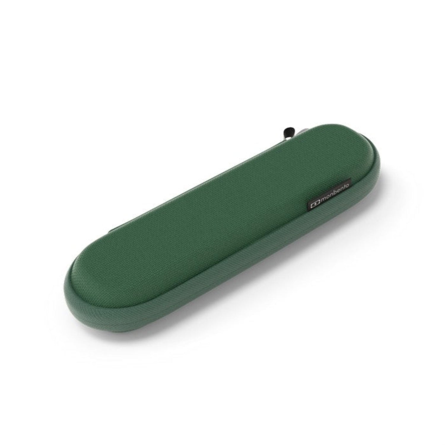 Monbento Slim Nest Green – stalowy zestaw sztućców w etui na suwak, lekki, kompaktowy, trwały i idealny w podróży, kolor: zielony