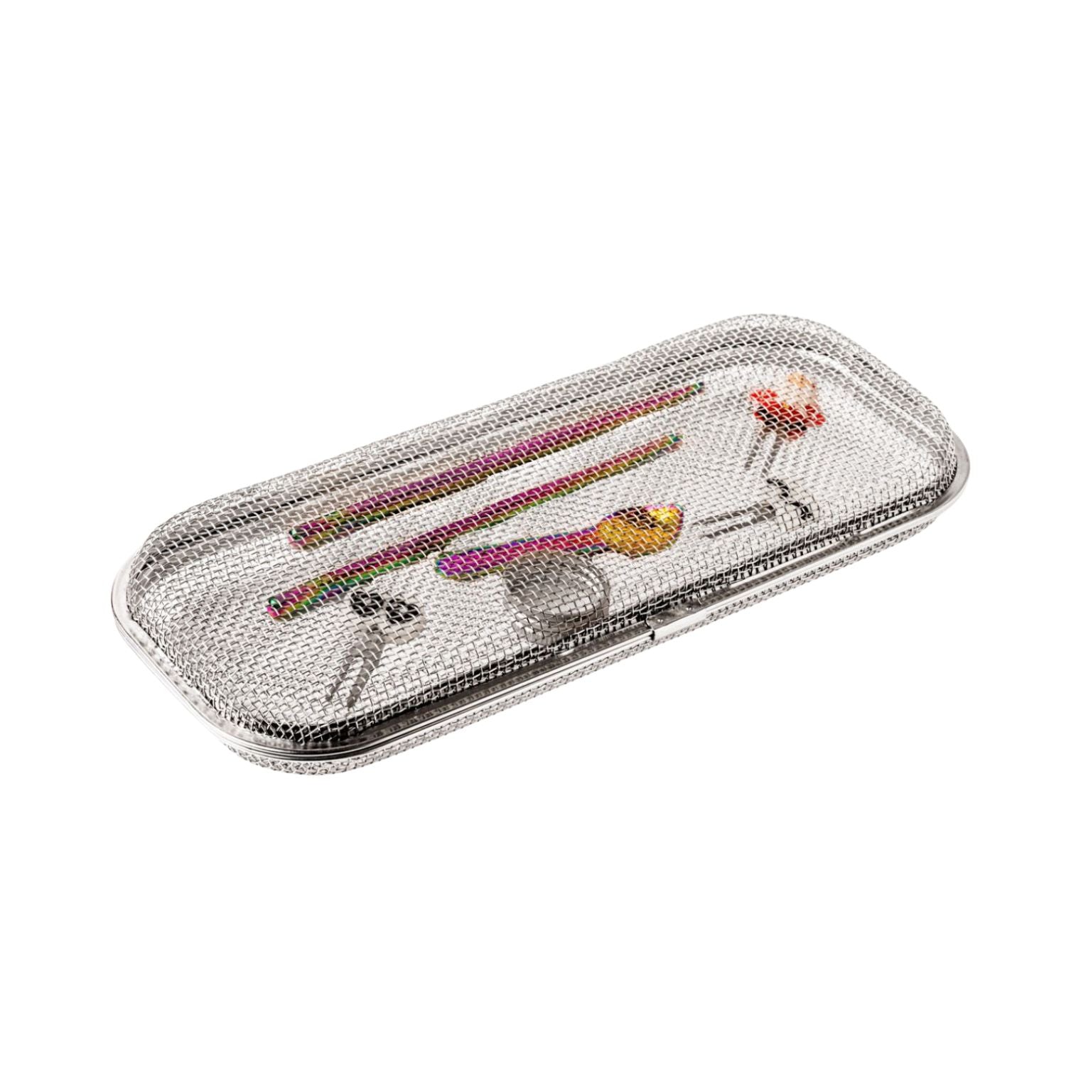 Koszyk na akcesoria do zmywarki Lekkabox - stal nierdzewna, idealny do mycia małych elementów lunchboxa. Trwały i bez plastiku.