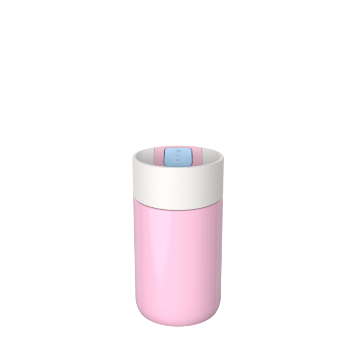 Kambukka Olympus 300 ml Pink Kiss – kompaktowy różowy kubek termiczny, szczelny, One-Click, Snapclean®, utrzymuje ciepło 6h i zimno 11h.