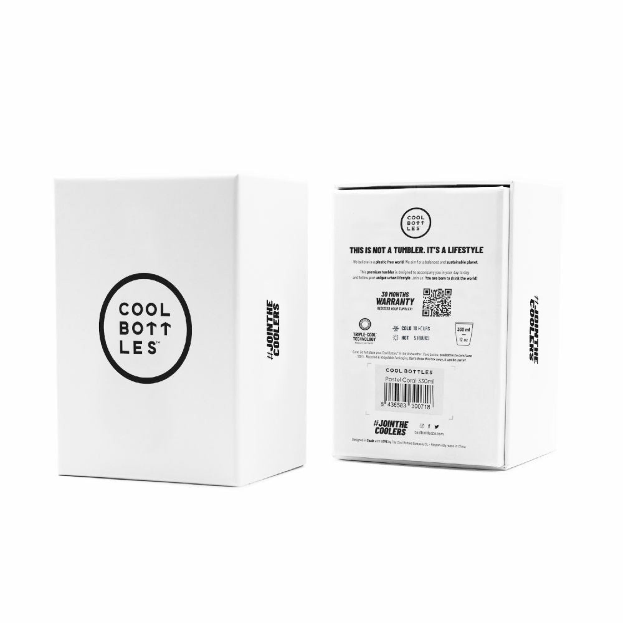 Kubek termiczny Cool Bottles Colors Mono Black – antypoślizgowy, z otworem na słomkę, idealny w podróży i na co dzień, kolor: czarny