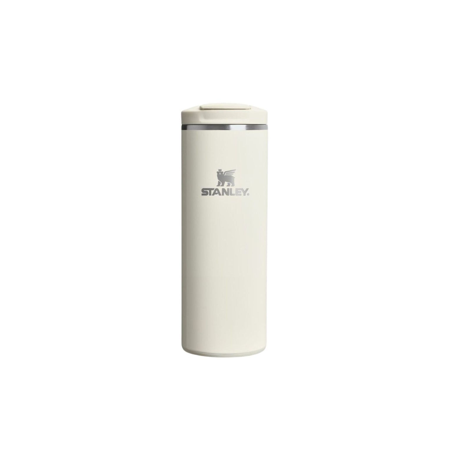 Kremowy kubek termiczny Stanley Aerolight Flip Top Cream Gloss 350 ml - stal nierdzewna, szczelny i bezpieczny, niezwykle lekki, obsługa jedną ręką, do ciepłych i zimnych napojów