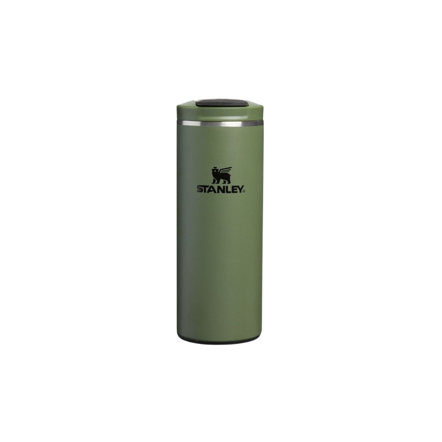 Zielony kubek termiczny Stanley Aerolight Flip Top Dried Pine 350 ml - stal nierdzewna, szczelny i bezpieczny, niezwykle lekki, obsługa jedną ręką, do ciepłych i zimnych napojów