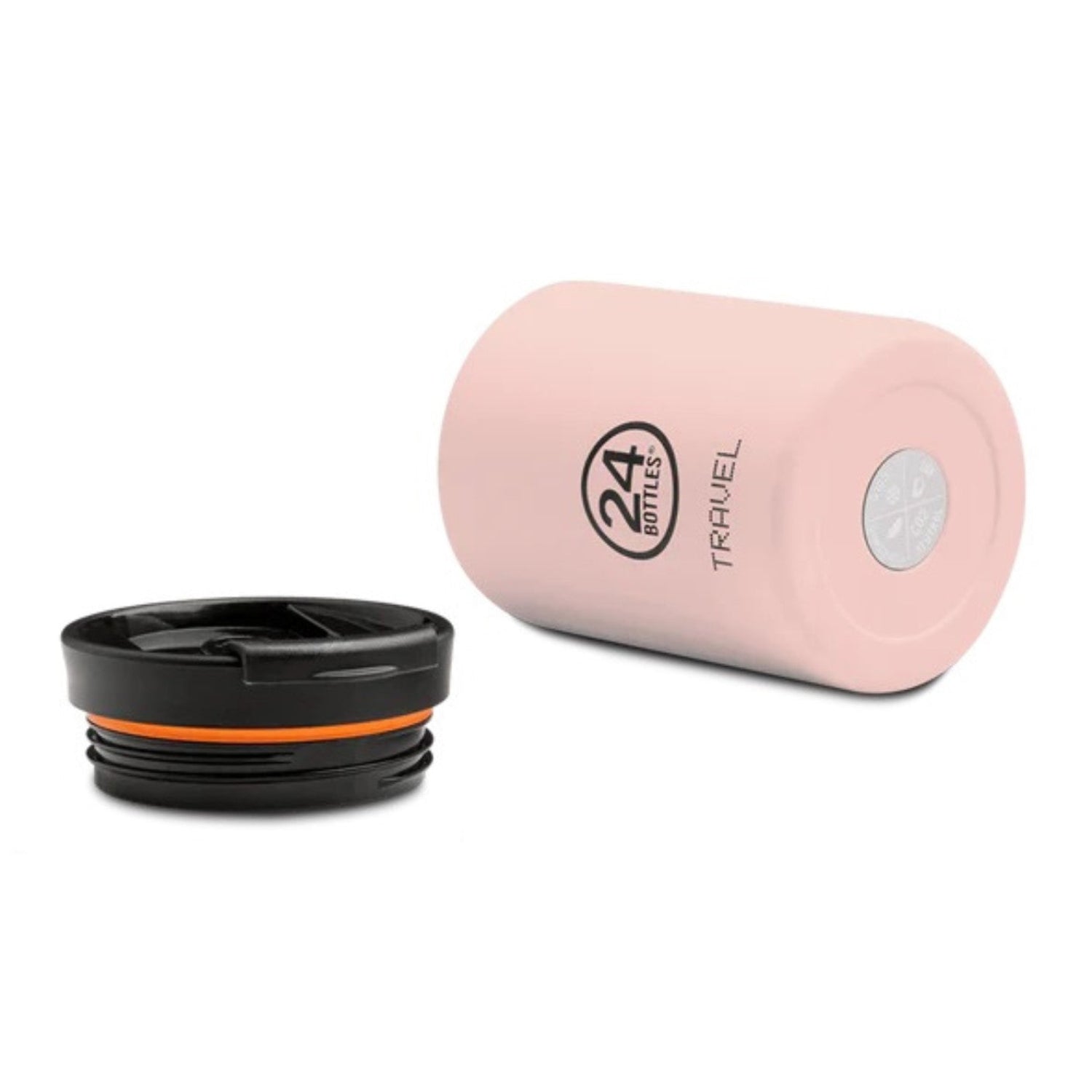 Kubek termiczny 24Bottles Dusty Pink – 350 ml, stal nierdzewna, szczelny, trzyma ciepło 6 h i zimno 24 h.
