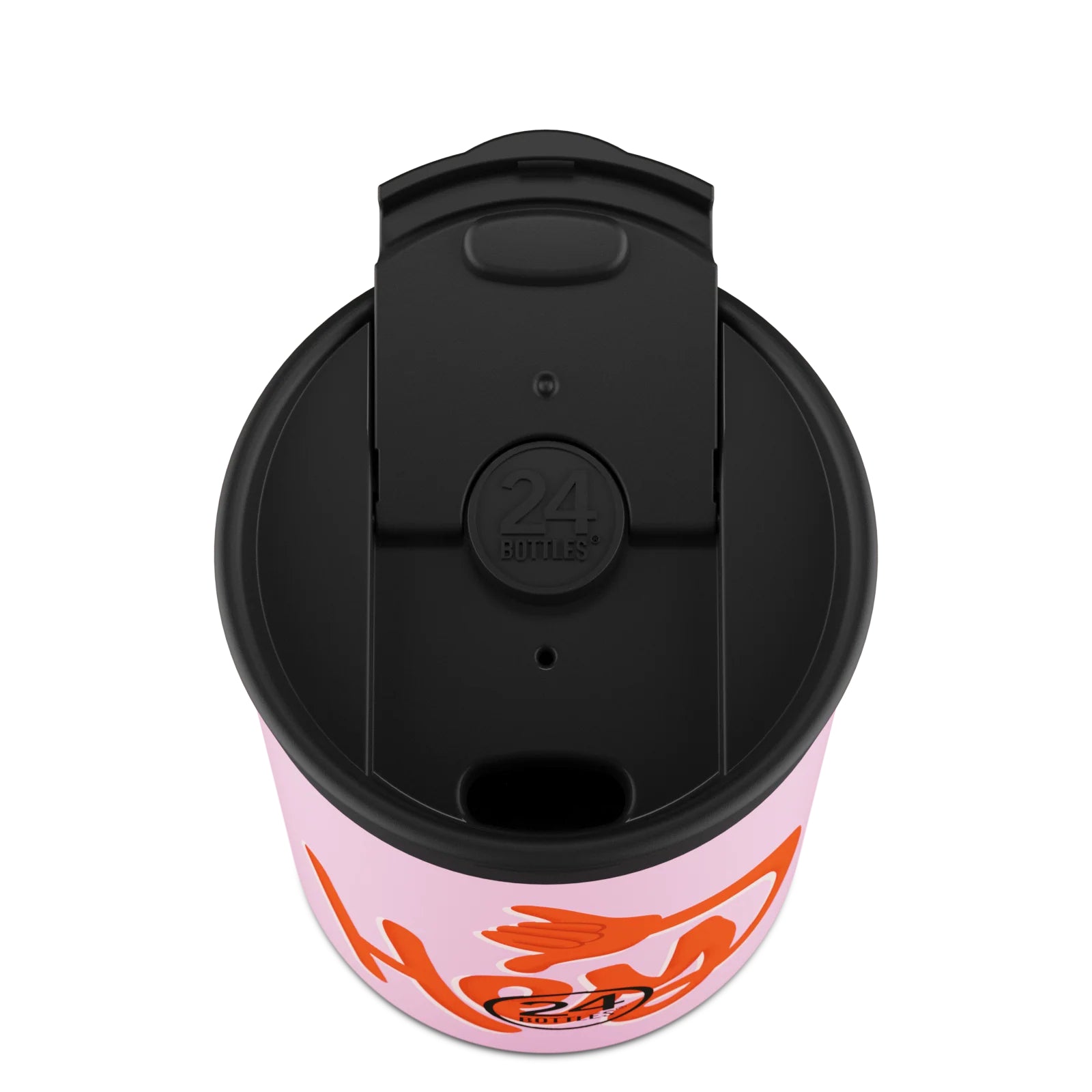 Kubek termiczny 24Bottles Hey! Pink– 350 ml, stal nierdzewna, szczelny, trzyma ciepło 6 h i zimno 24 h, kolor: różowy