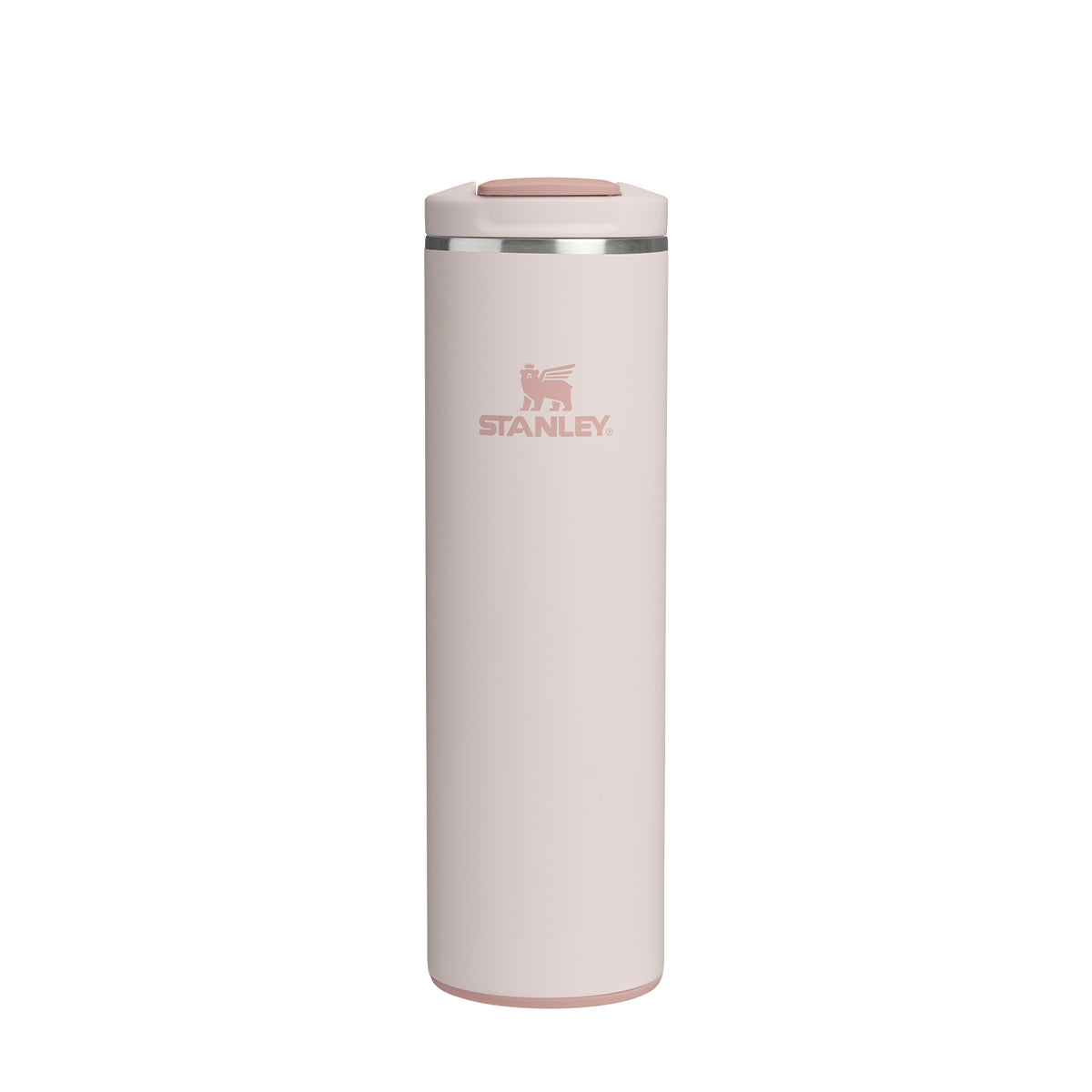 Różowy kubek termiczny Stanley Aerolight Flip Top Rose Quartz 470 ml - stal nierdzewna, szczelny i bezpieczny, niezwykle lekki, obsługa jedną ręką, do ciepłych i zimnych napojów