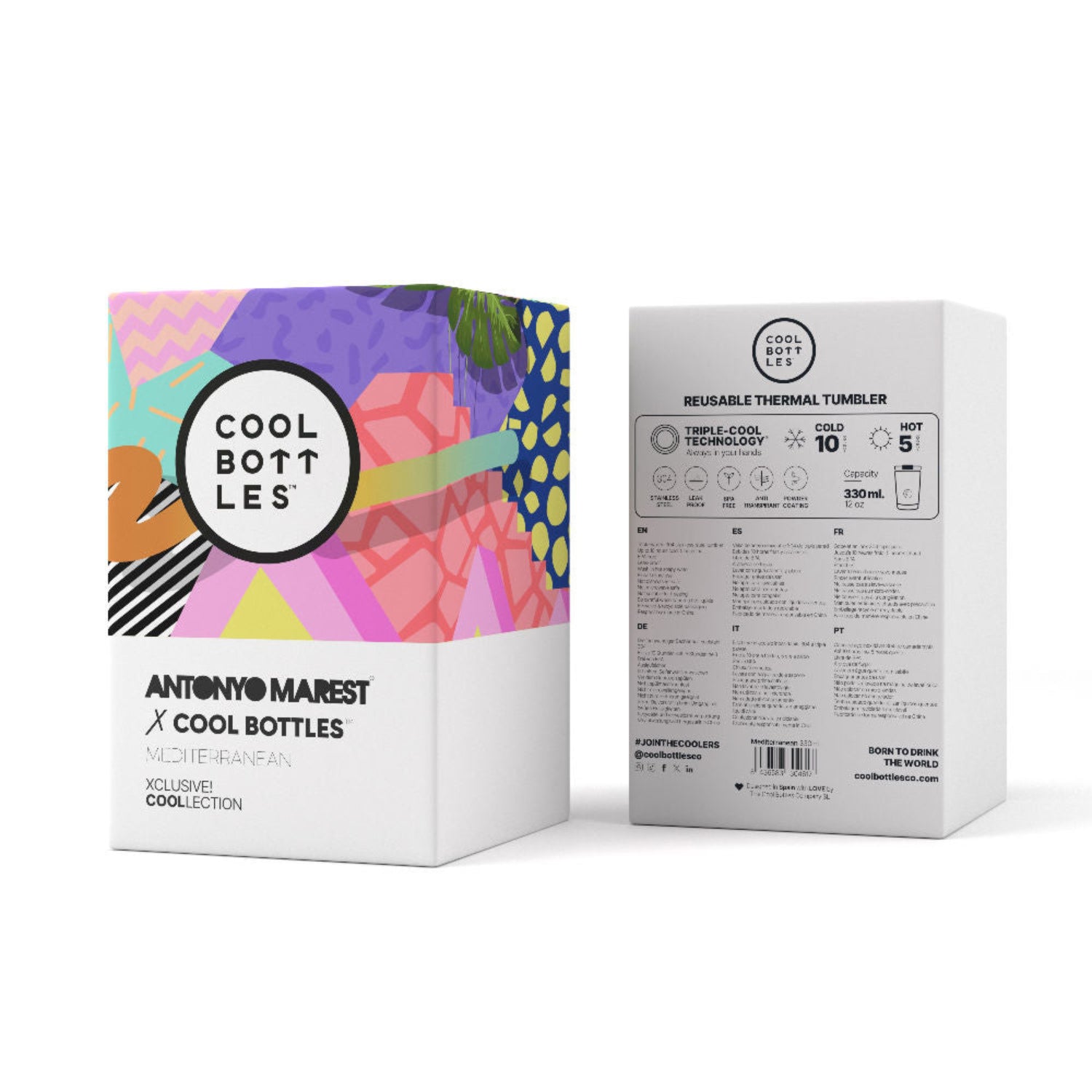 Kubek termiczny Cool Bottles Xclusive Floral Meditteranean– potrójna izolacja, miękkie wykończenie, zero wycieków.