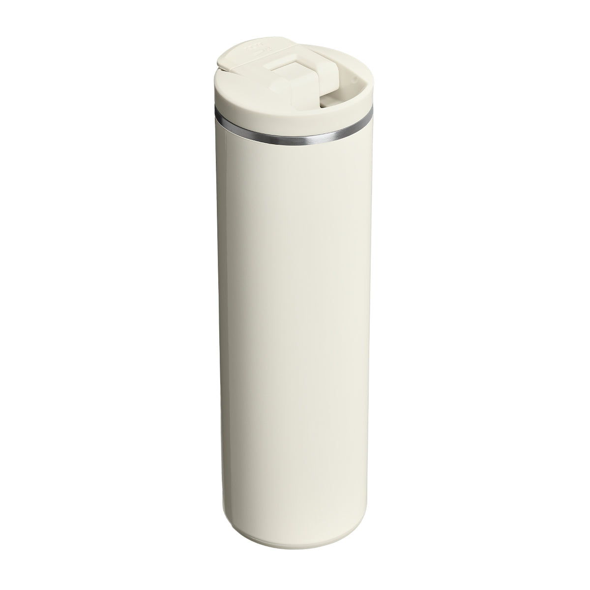Kremowy kubek termiczny Stanley Aerolight Flip Top Cream Gloss 590 ml - stal nierdzewna, szczelny i bezpieczny, niezwykle lekki, obsługa jedną ręką, do ciepłych i zimnych napojów