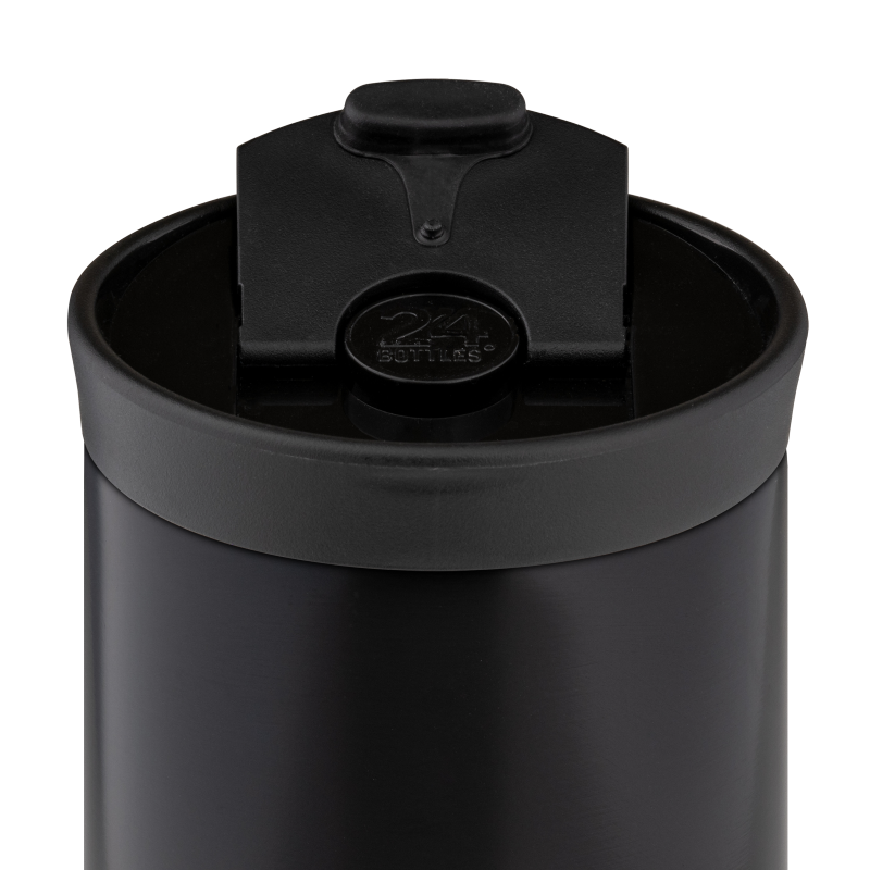 Kubek termiczny 24Bottles Stone Tuxedo Black – 600 ml, stal nierdzewna, szczelny, trzyma ciepło 6 h i zimno 24 h.