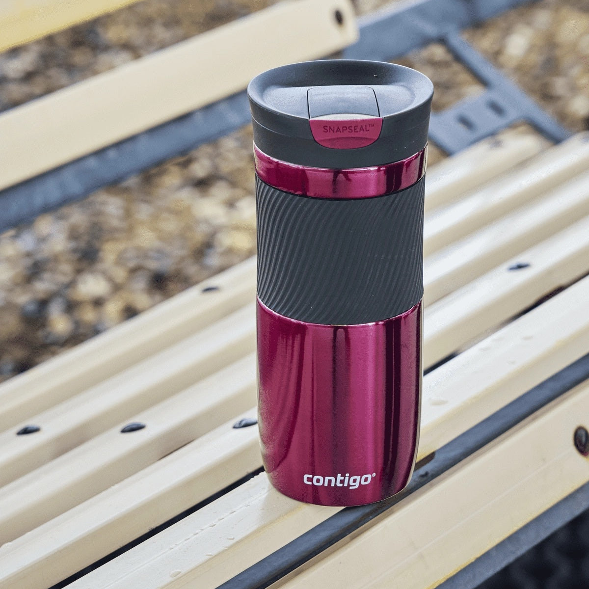 Kubek Contigo Byron Vivacious– stalowy, szczelny, 470 ml, SnapSeal®, idealny na kawę do auta i w drogę, kolor: różowy