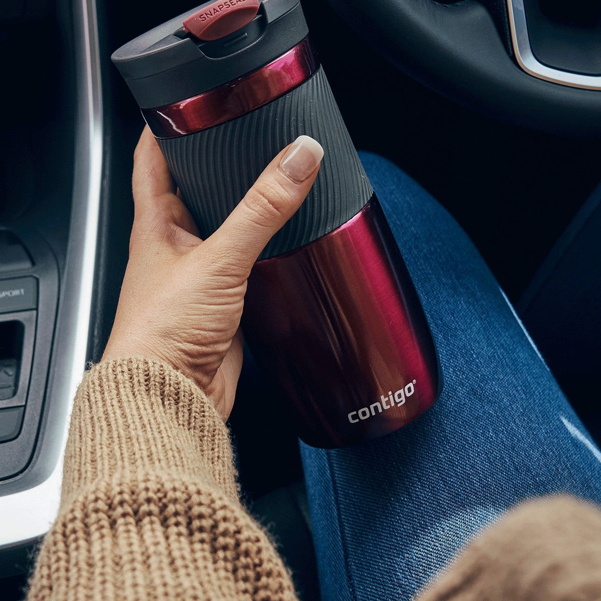 Kubek Contigo Byron Vivacious– stalowy, szczelny, 470 ml, SnapSeal®, idealny na kawę do auta i w drogę, kolor: różowy