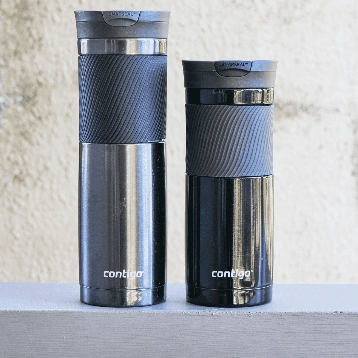 Kubek Contigo Byron – stalowy, szczelny, 590 ml, SnapSeal®, idealny na kawę do auta i w drogę, kolor: czarny