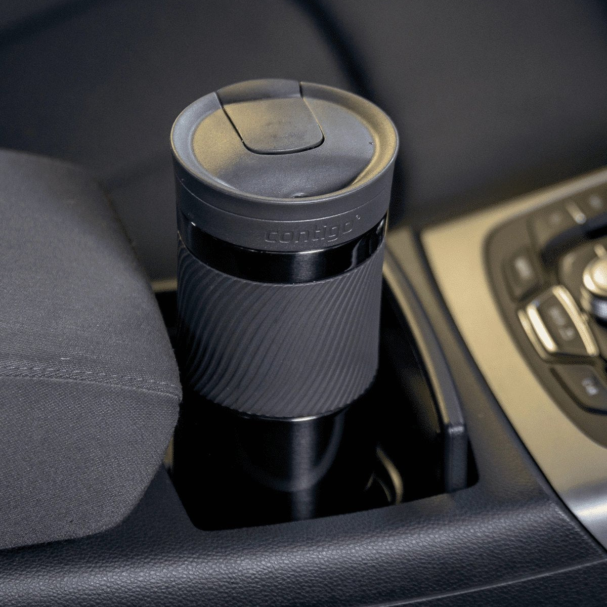 Kubek Contigo Byron – stalowy, szczelny, 590 ml, SnapSeal®, idealny na kawę do auta i w drogę, kolor: czarny