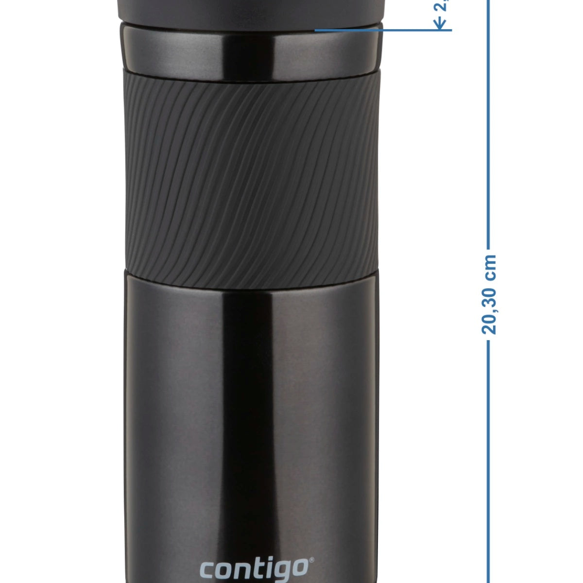 Kubek Contigo Byron – stalowy, szczelny, 590 ml, SnapSeal®, idealny na kawę do auta i w drogę, kolor: czarny