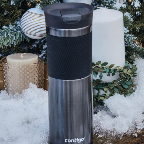 Kubek Contigo Byron Gunmetal – stalowy, szczelny, 720ml, SnapSeal®, idealny na kawę do auta i w drogę, kolor: czarny