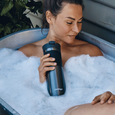 Kubek Contigo Byron Gunmetal – stalowy, szczelny, 720ml, SnapSeal®, idealny na kawę do auta i w drogę, kolor: czarny