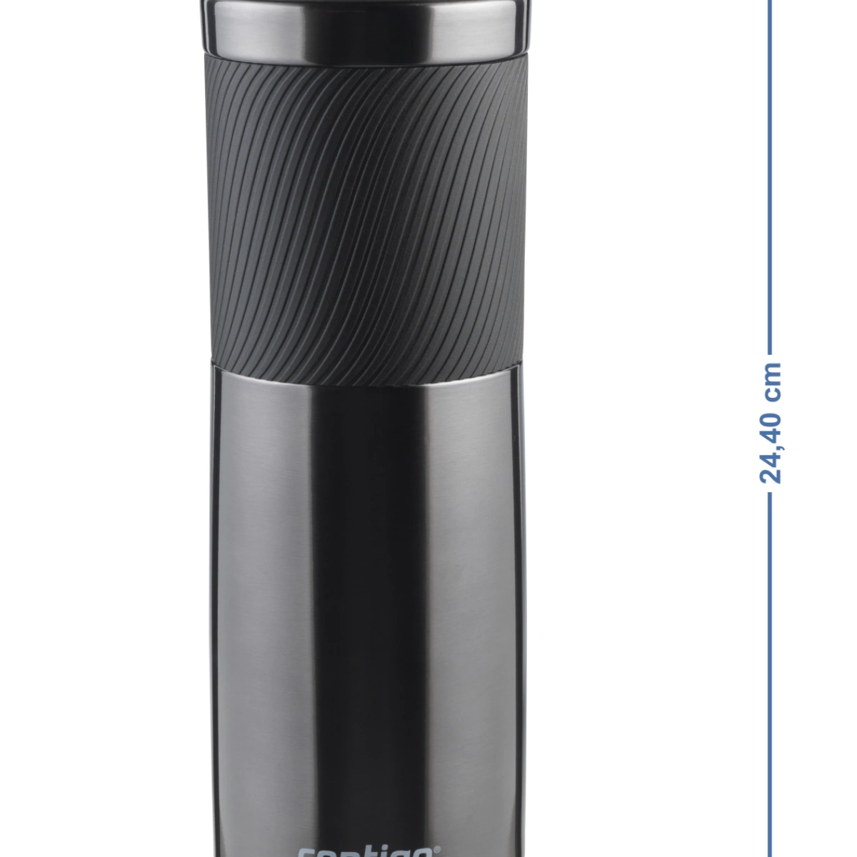 Kubek Contigo Byron Gunmetal – stalowy, szczelny, 720ml, SnapSeal®, idealny na kawę do auta i w drogę, kolor: czarny