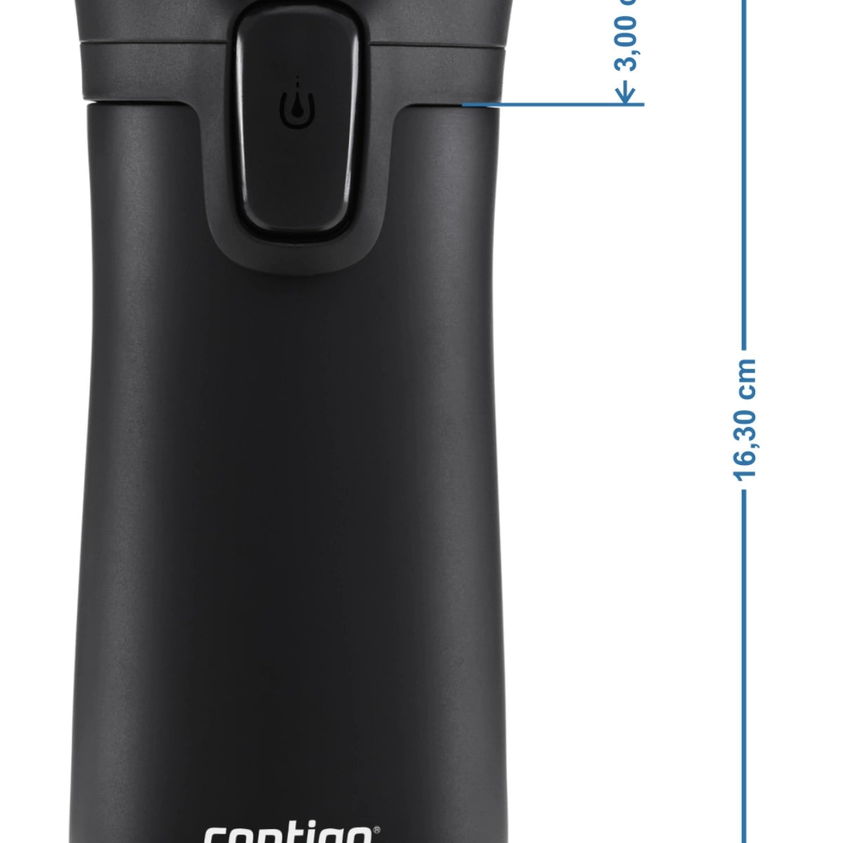 Kubek Contigo Black 300 ml – mały, lekki i szczelny termos z izolacją na 3 h ciepła i 10 h chłodu.