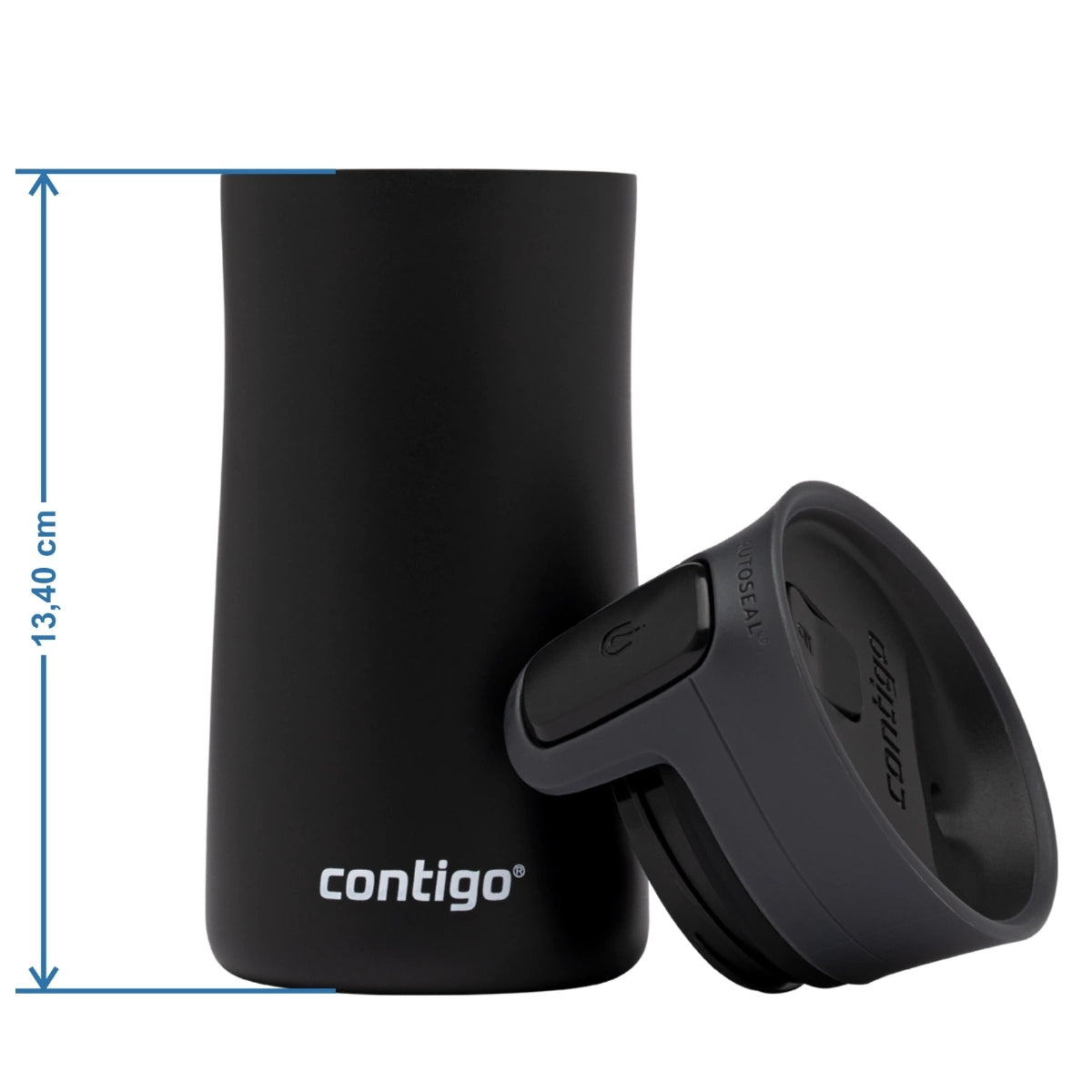 Kubek Contigo Black 300 ml – mały, lekki i szczelny termos z izolacją na 3 h ciepła i 10 h chłodu.