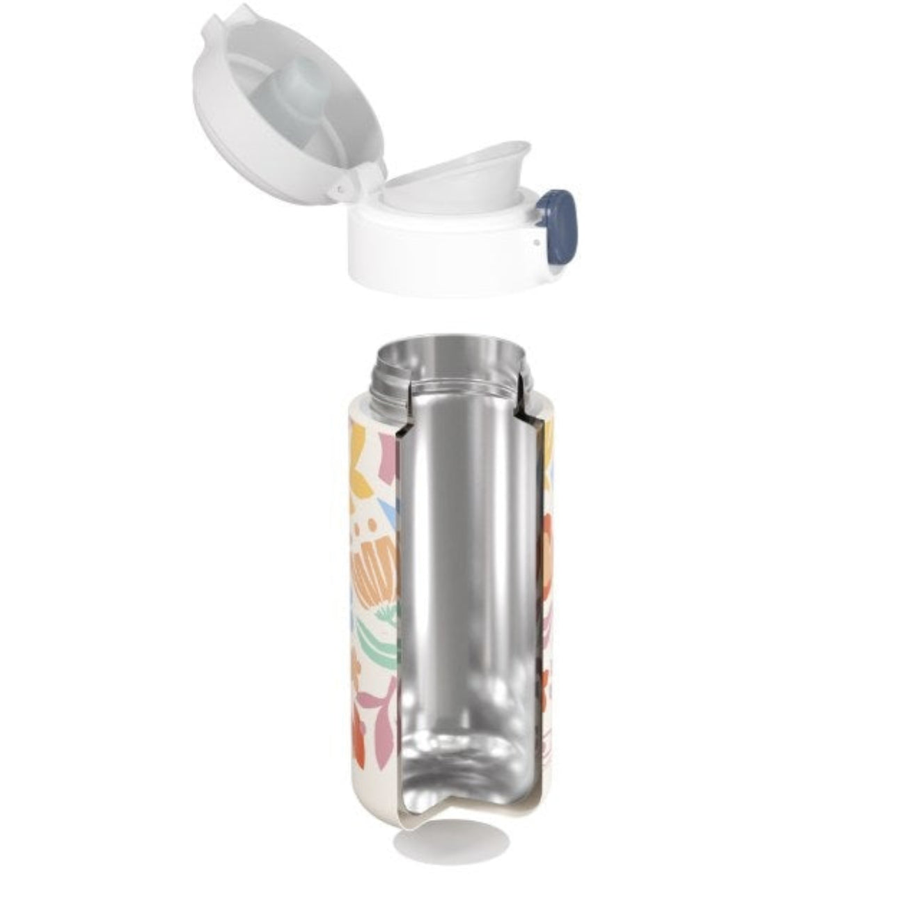 Kubek termiczny dla dzieci Monbento Pop Papercut – kompaktowy, poręczny i bezpieczny. Z izolacją próżniową, szczelny i wygodny do szkoły i na wycieczki, wzór: wycinanki