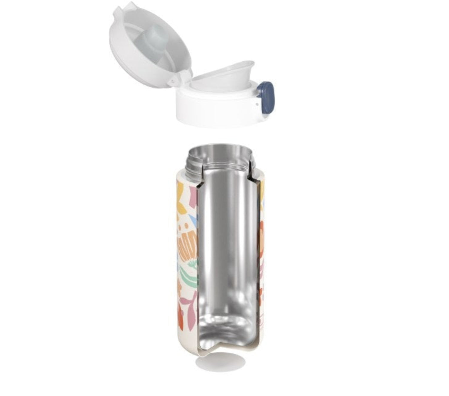 Kubek termiczny dla dzieci Monbento Pop Papercut – kompaktowy, poręczny i bezpieczny. Z izolacją próżniową, szczelny i wygodny do szkoły i na wycieczki, wzór: wycinanki