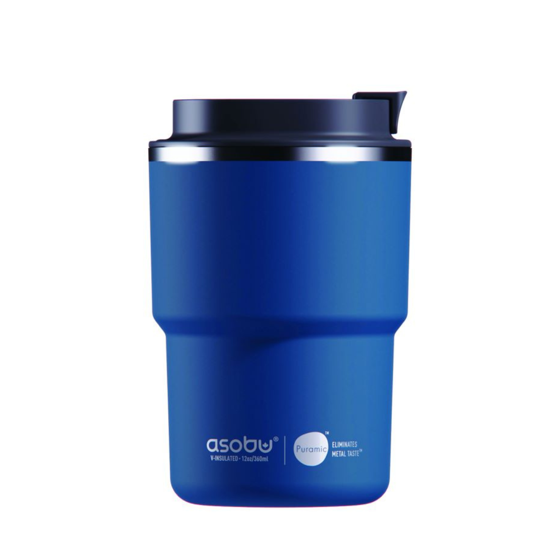 Asobu The Mini Pick Up niebieski 355 ml – kompaktowy kubek termiczny z izolacją próżniową, ceramiczną powłoką i szczelną nakrętką.