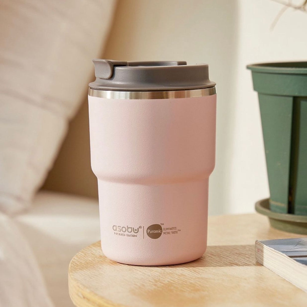 Asobu The Mini Pick Up różowy 355 ml – kompaktowy kubek termiczny z izolacją próżniową, ceramiczną powłoką i szczelną nakrętką.