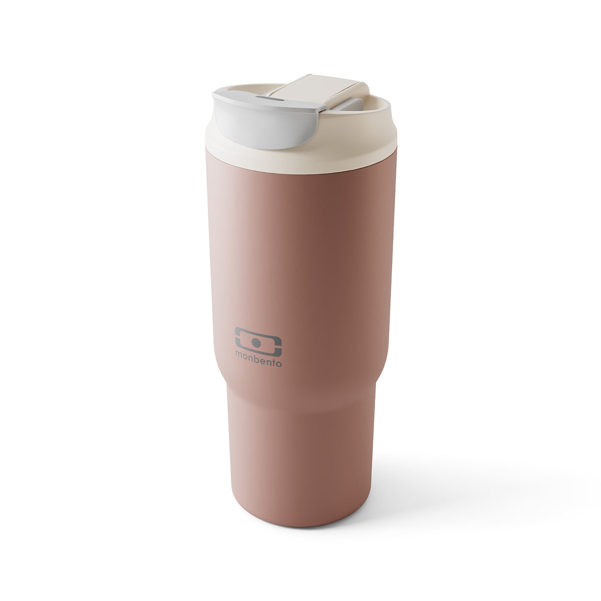 Kubek termiczny Monbento Travel Mug Pink Moka - 600 ml, z ustnikiem i słomką, utrzymuje ciepło do 5h i chłód do 12h, wytrzymały i lekki, kolor: różowy