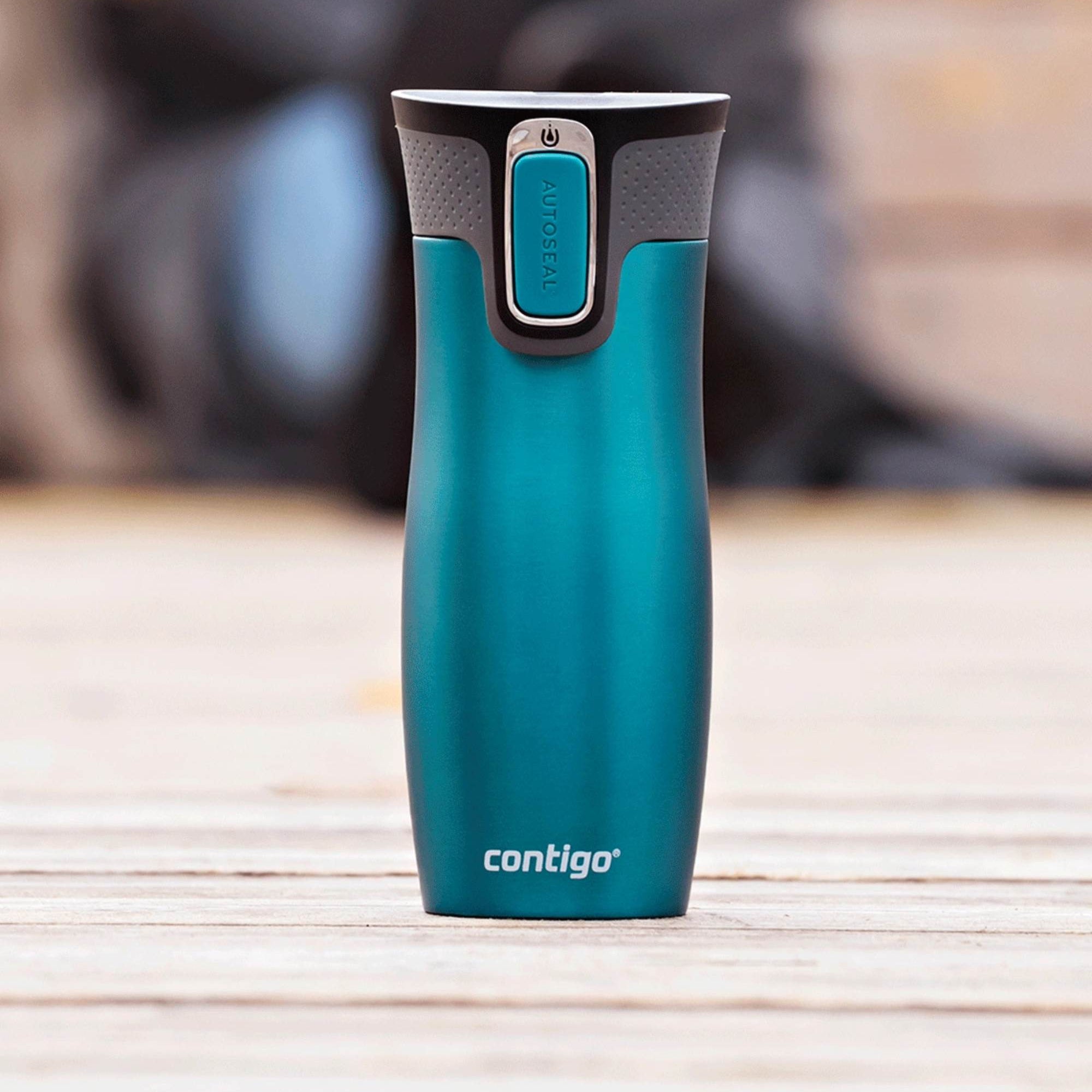 Kubek termiczny Contigo West Loop 470 ml – 100% szczelny, utrzymuje ciepło do 5 h i zimno do 12 h, idealny w podróży, kolor: morski