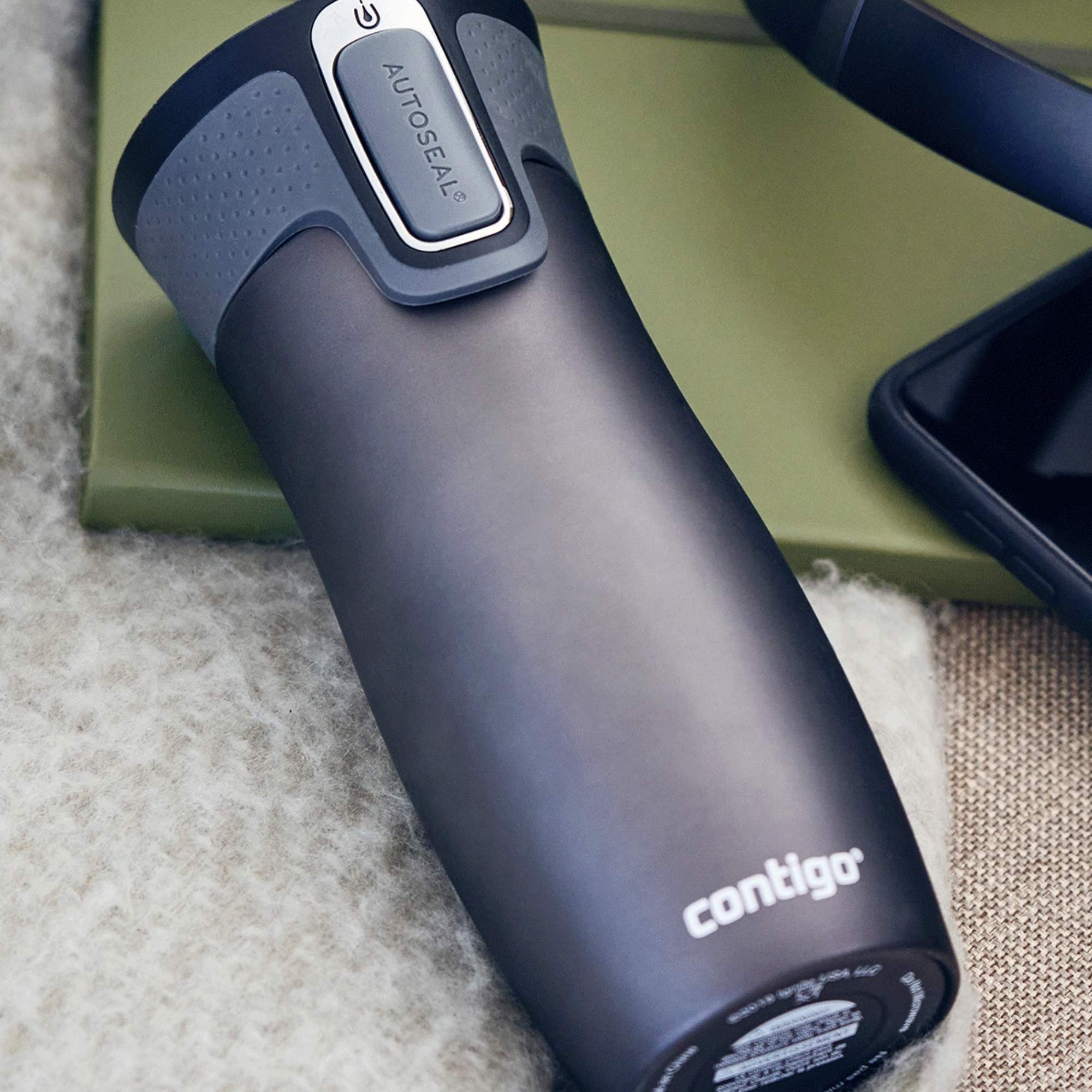 Kubek termiczny Contigo West Loop 470 ml – 100% szczelny, utrzymuje ciepło do 5 h i zimno do 12 h, idealny w podróży, kolor: grafitowy