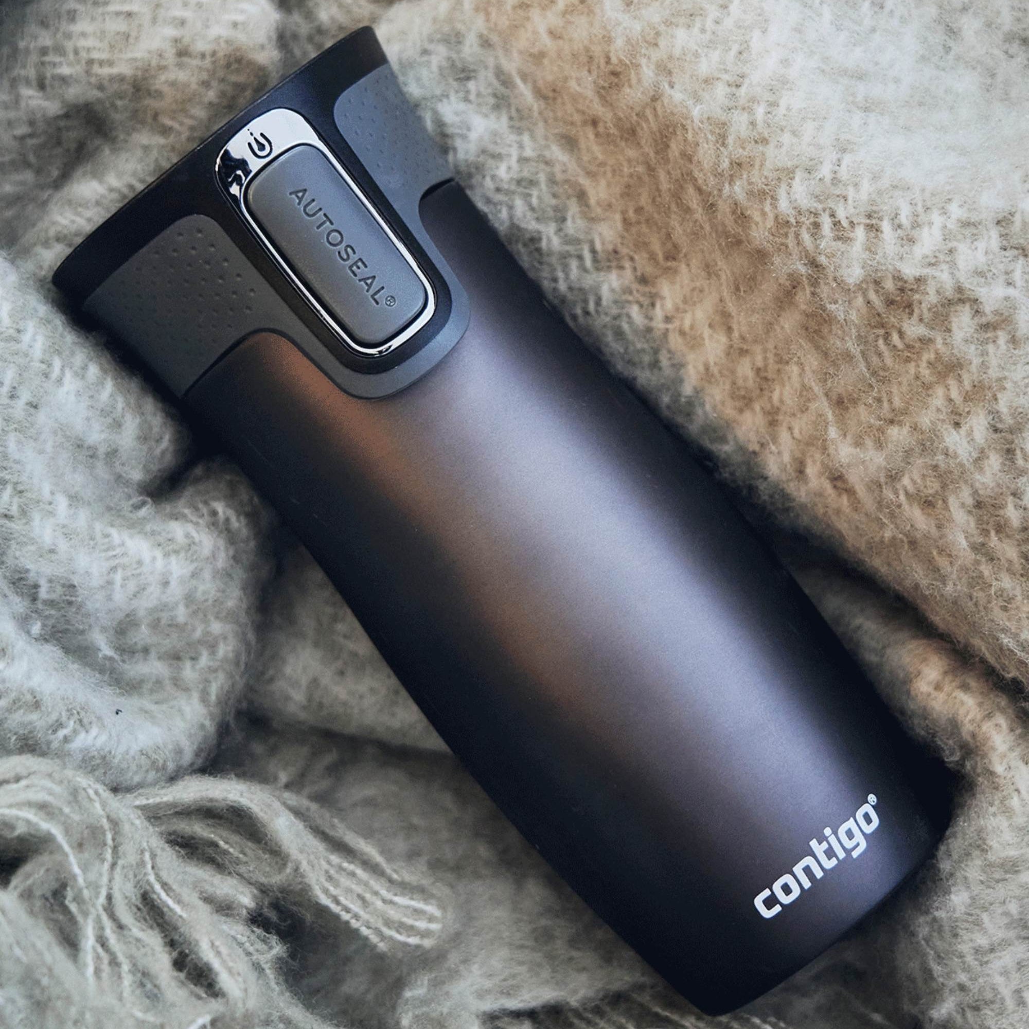 Kubek termiczny Contigo West Loop 470 ml – 100% szczelny, utrzymuje ciepło do 5 h i zimno do 12 h, idealny w podróży, kolor: grafitowy