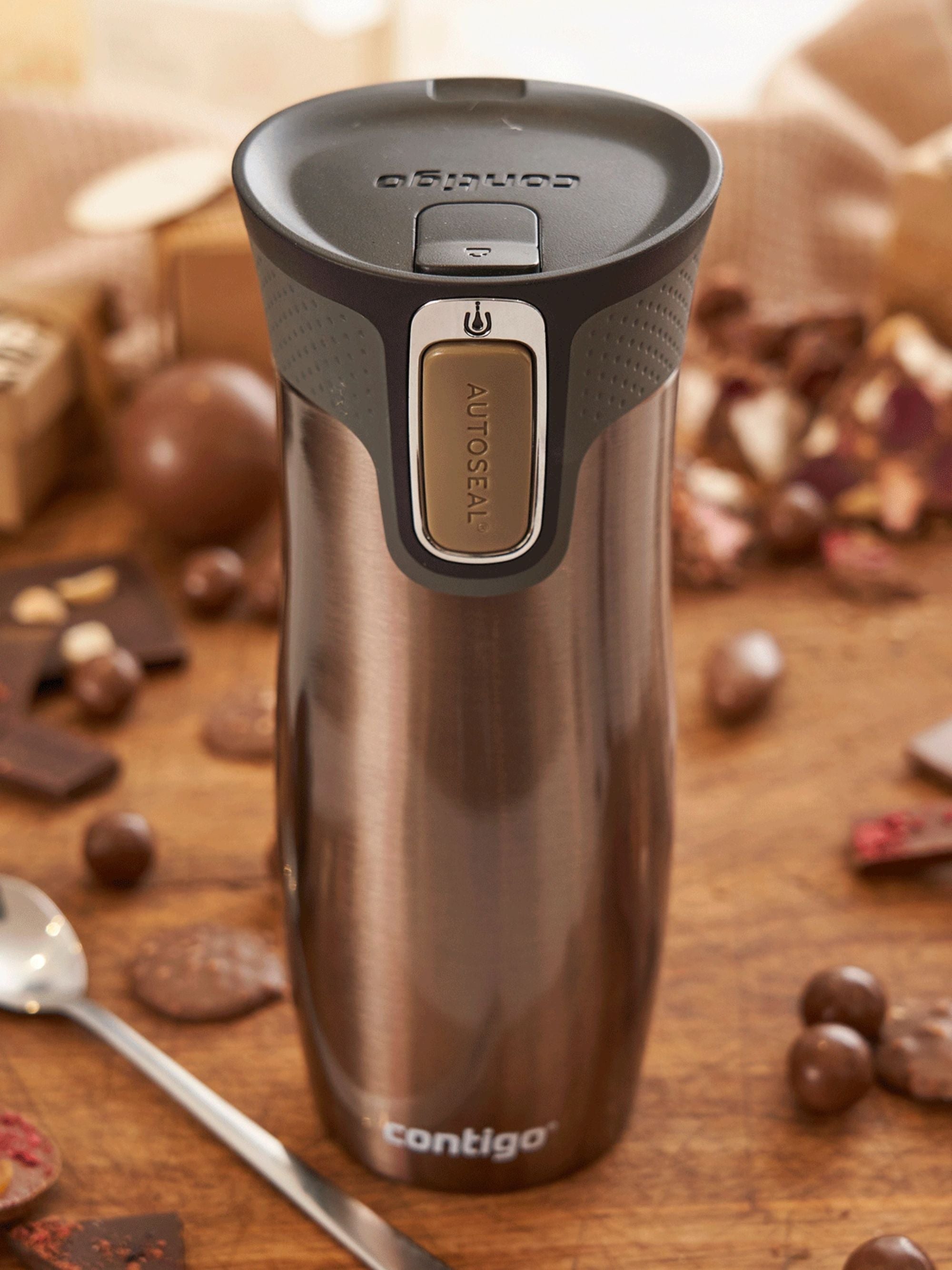 Kubek termiczny Contigo West Loop 470 ml – 100% szczelny, utrzymuje ciepło do 5 h i zimno do 12 h, idealny w podróży, kolor: latte