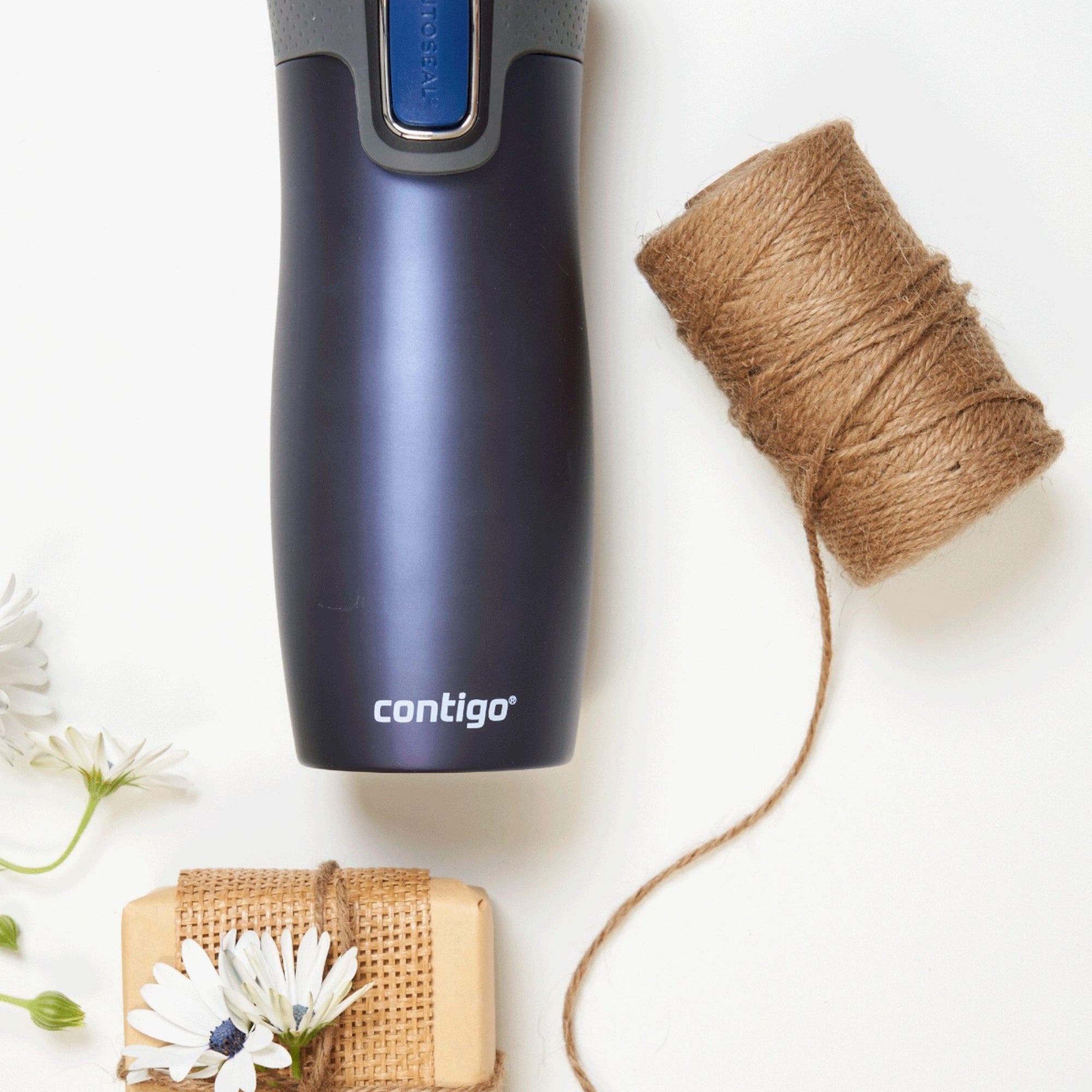 Kubek termiczny Contigo West Loop 470 ml – 100% szczelny, utrzymuje ciepło do 5 h i zimno do 12 h, idealny w podróży, kolor: granatowy