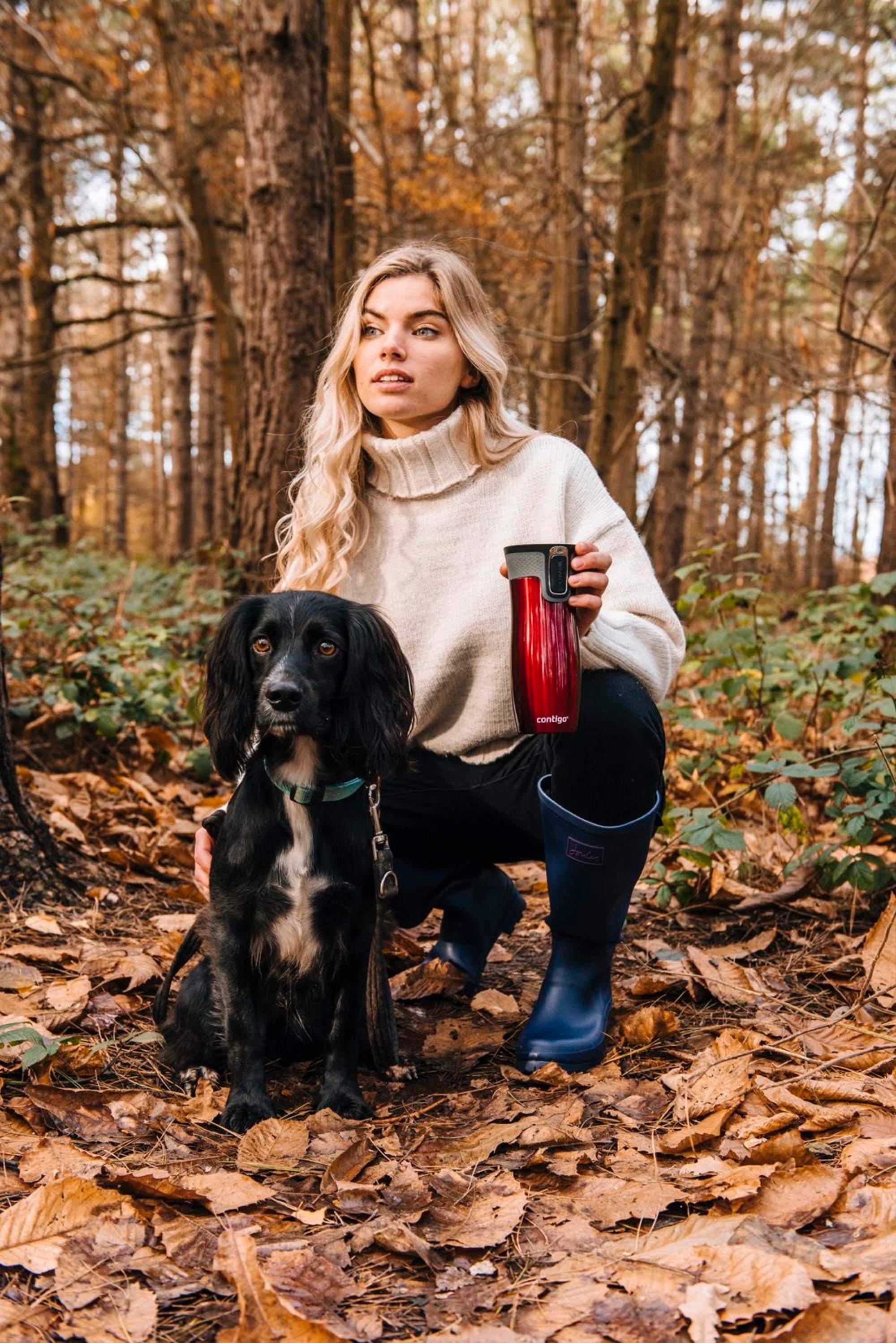 Kubek termiczny Contigo West Loop 470 ml – 100% szczelny, utrzymuje ciepło do 5 h i zimno do 12 h, idealny w podróży, kolor: czerwony